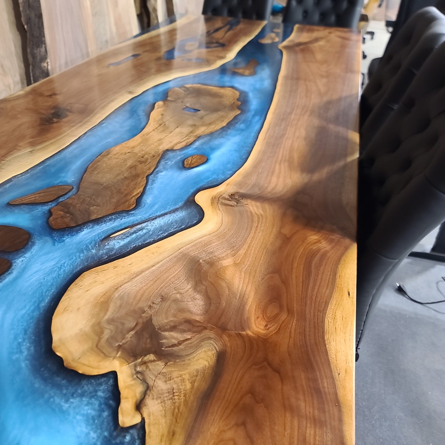 Black Walnut and Multi-Blue River Conference Table
