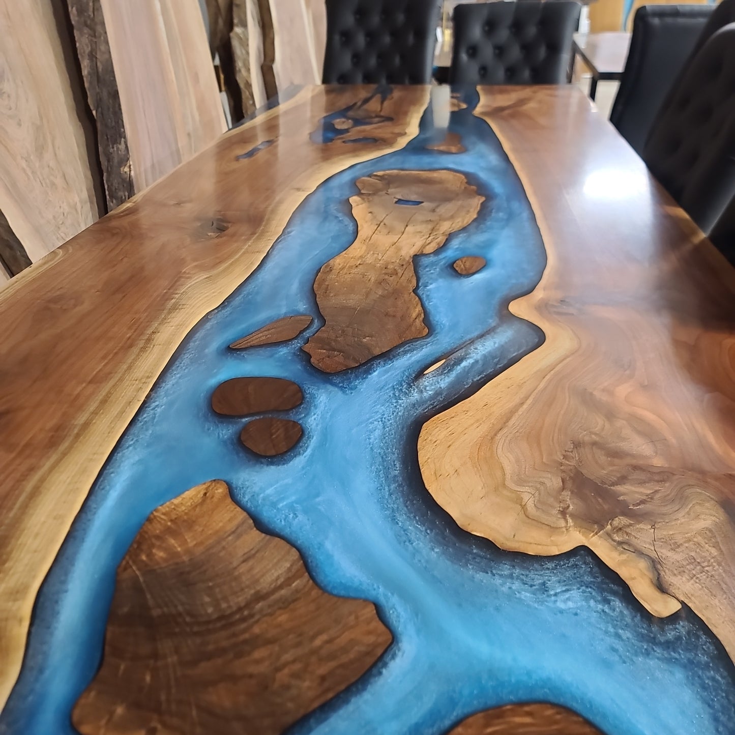 Black Walnut and Multi-Blue River Conference Table