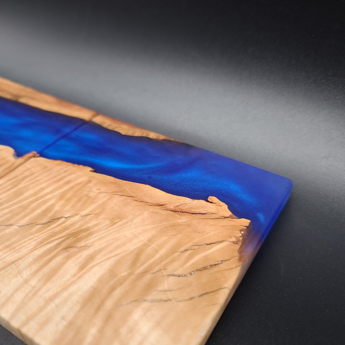 Maple and Blue Epoxy River Coasters, set of 6