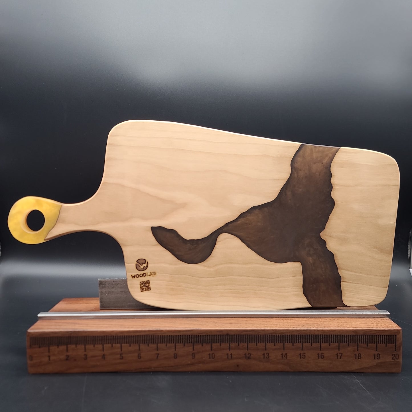 Handled Gold/Copper Epoxy and American Elm Charcuterie Board