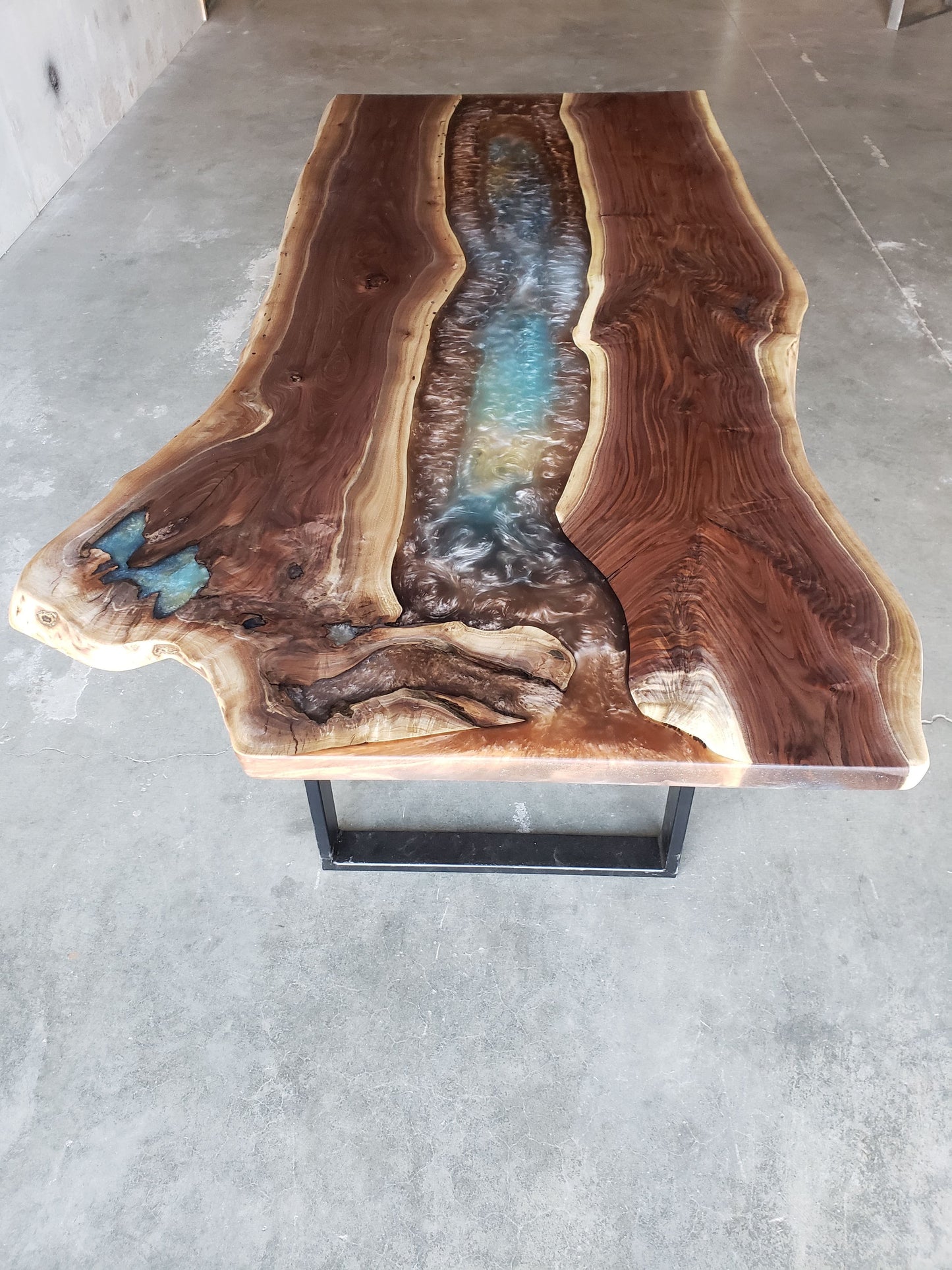 Customizable Hand-made Wood & Epoxy Resin River Dining Table