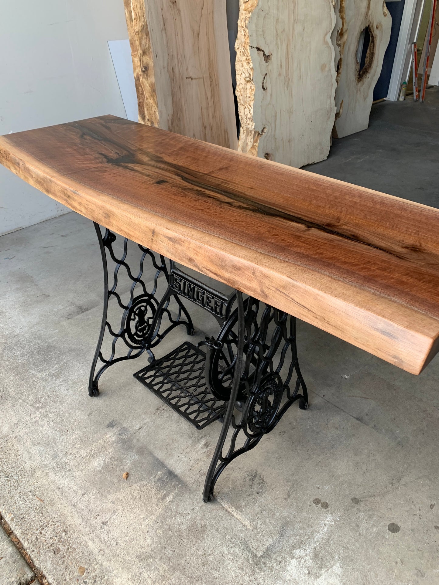 Signature Black Walnut Epoxy Resin River Console Table