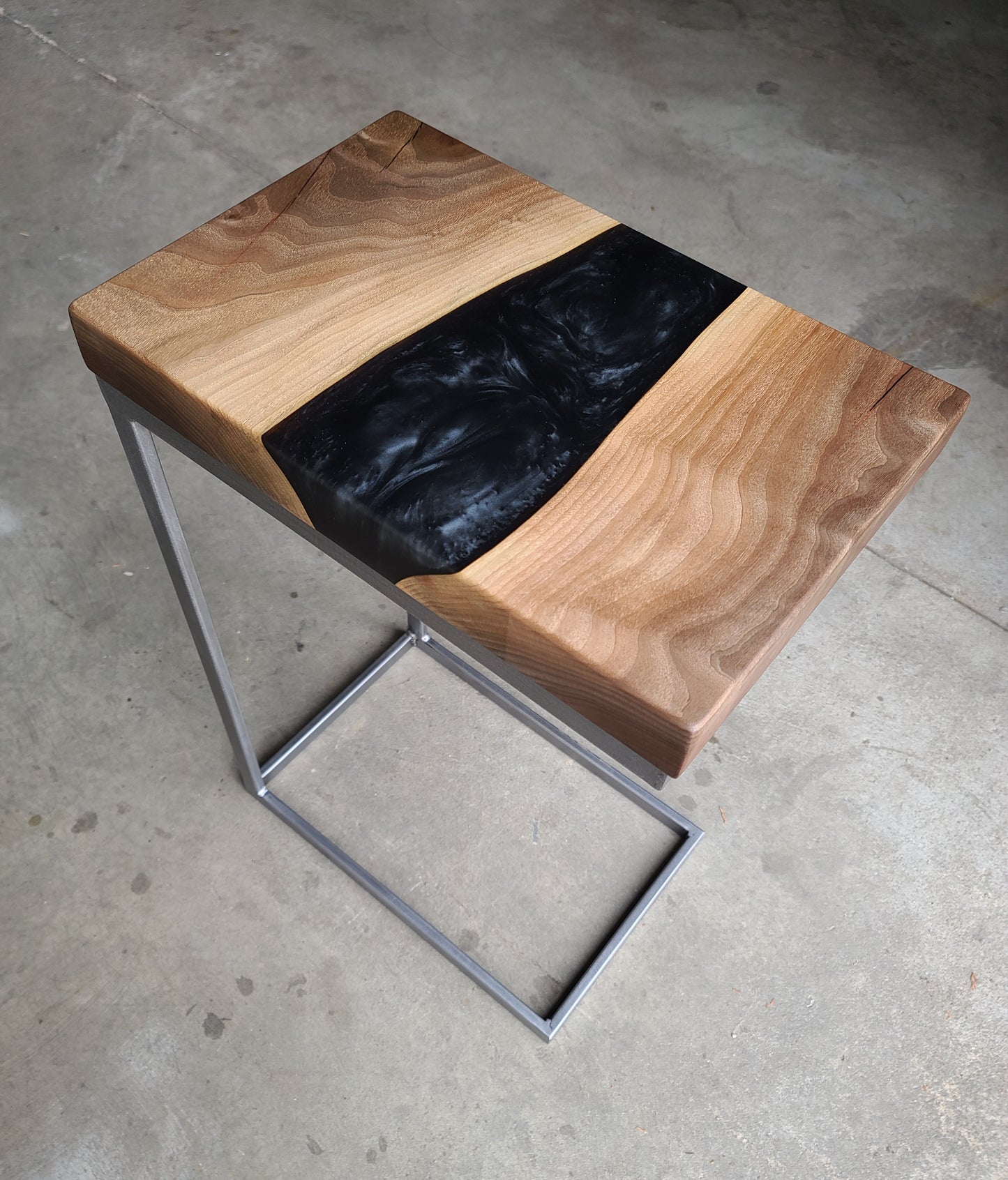 Customizable Black Walnut Epoxy River C-Table