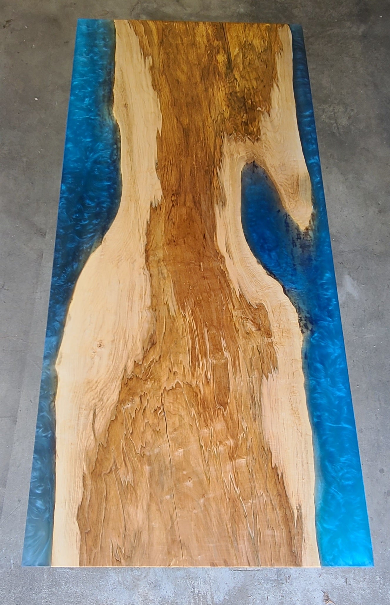 Customizable Black Walnut Epoxy Encased Dining Table