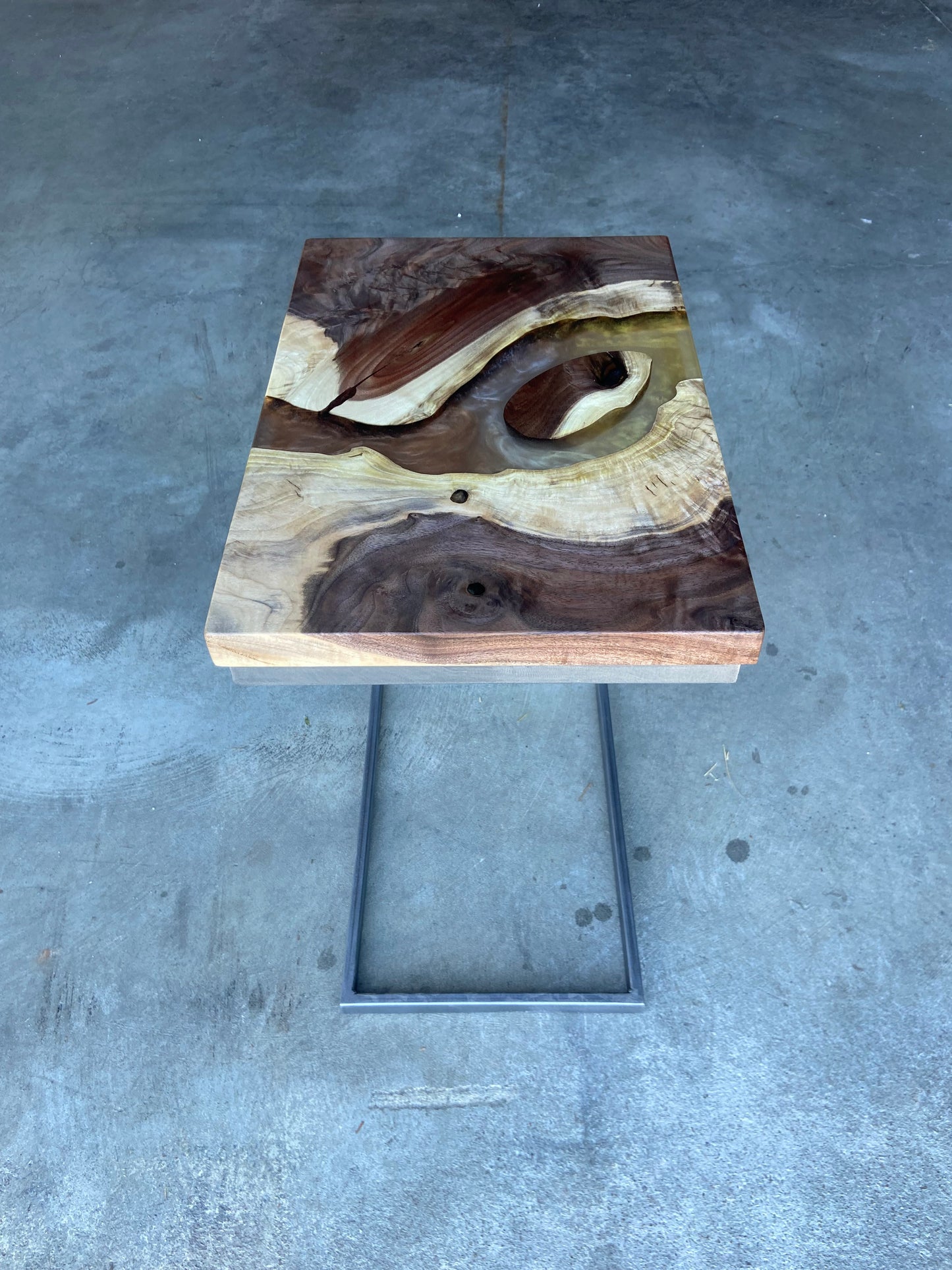 Customizable Black Walnut Epoxy River C-Table