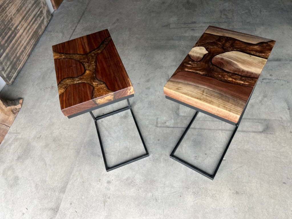 Customizable Black Walnut Epoxy River C-Table
