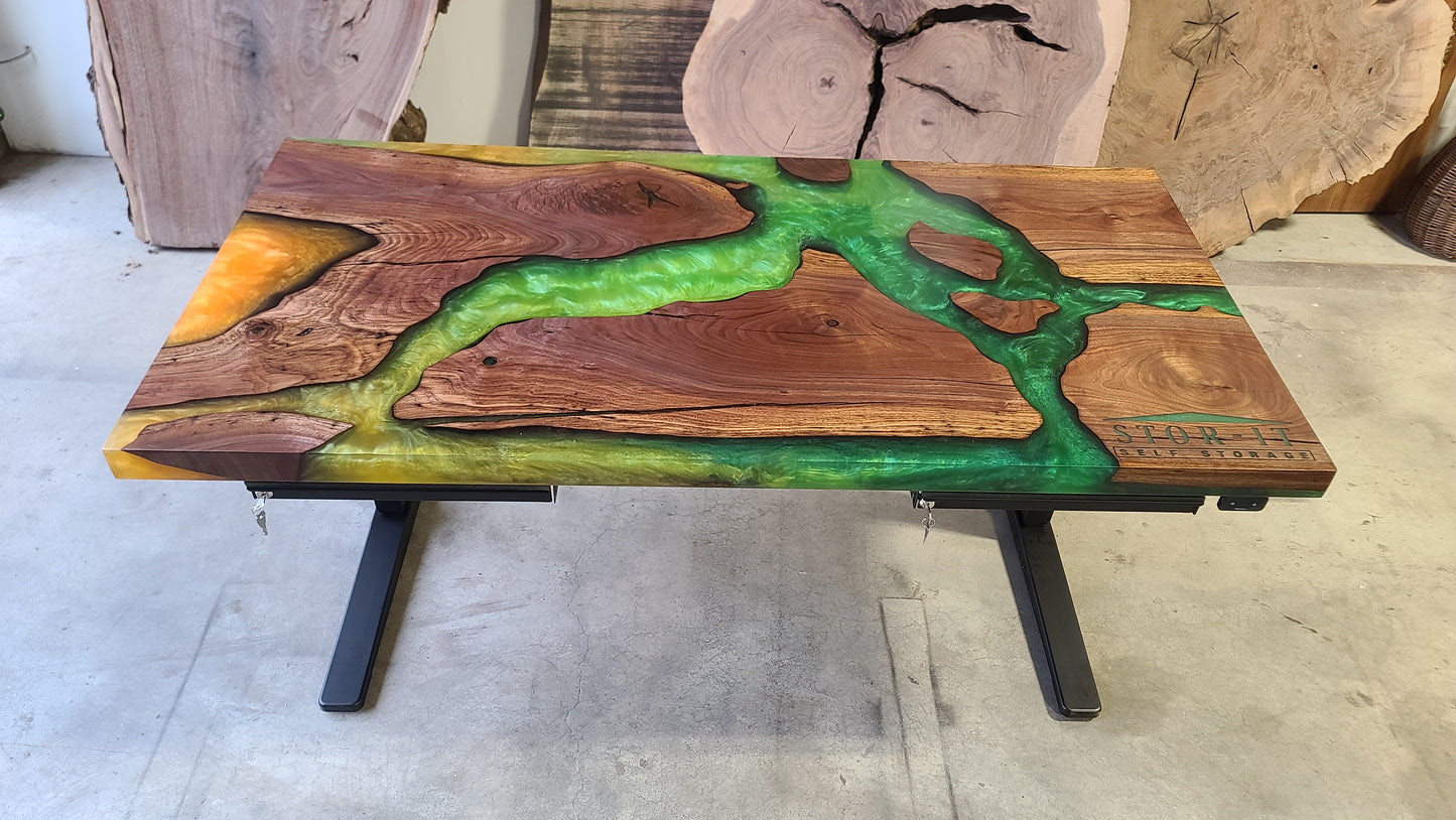 Customizable Black Walnut Sit / Stand Office Desk