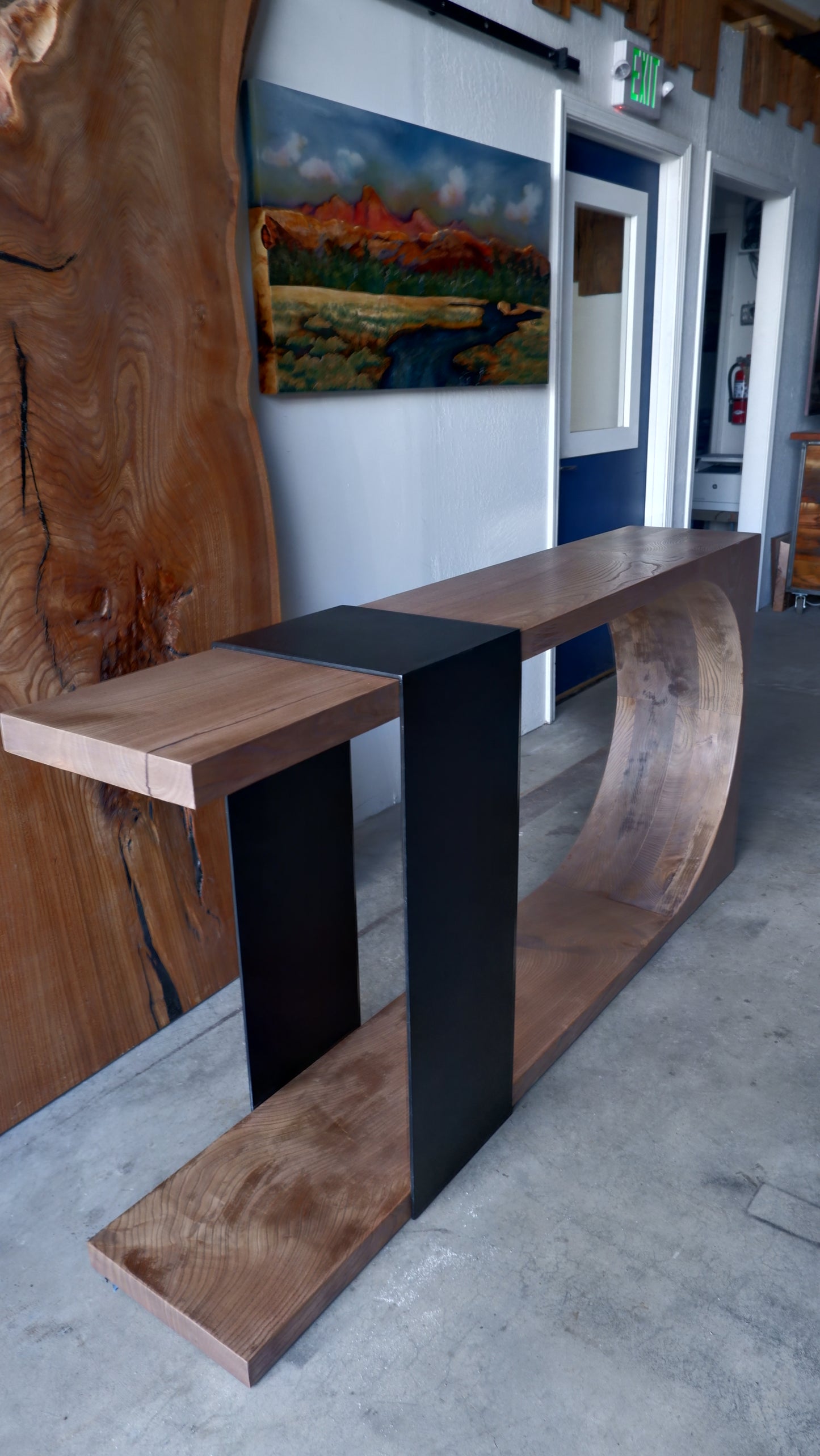 Signature Black Walnut Epoxy Resin River Console Table