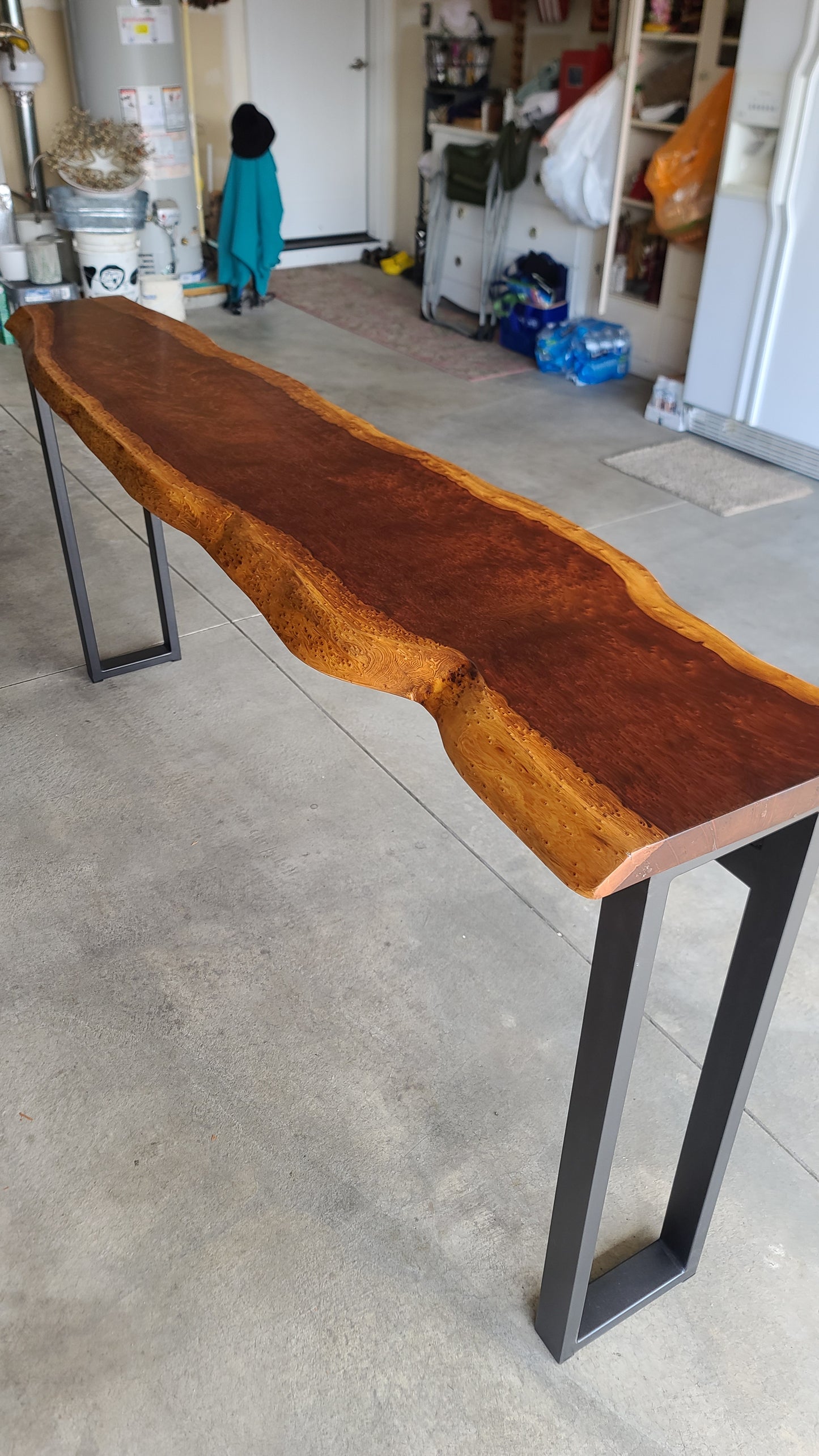 Signature Black Walnut Epoxy Resin River Console Table