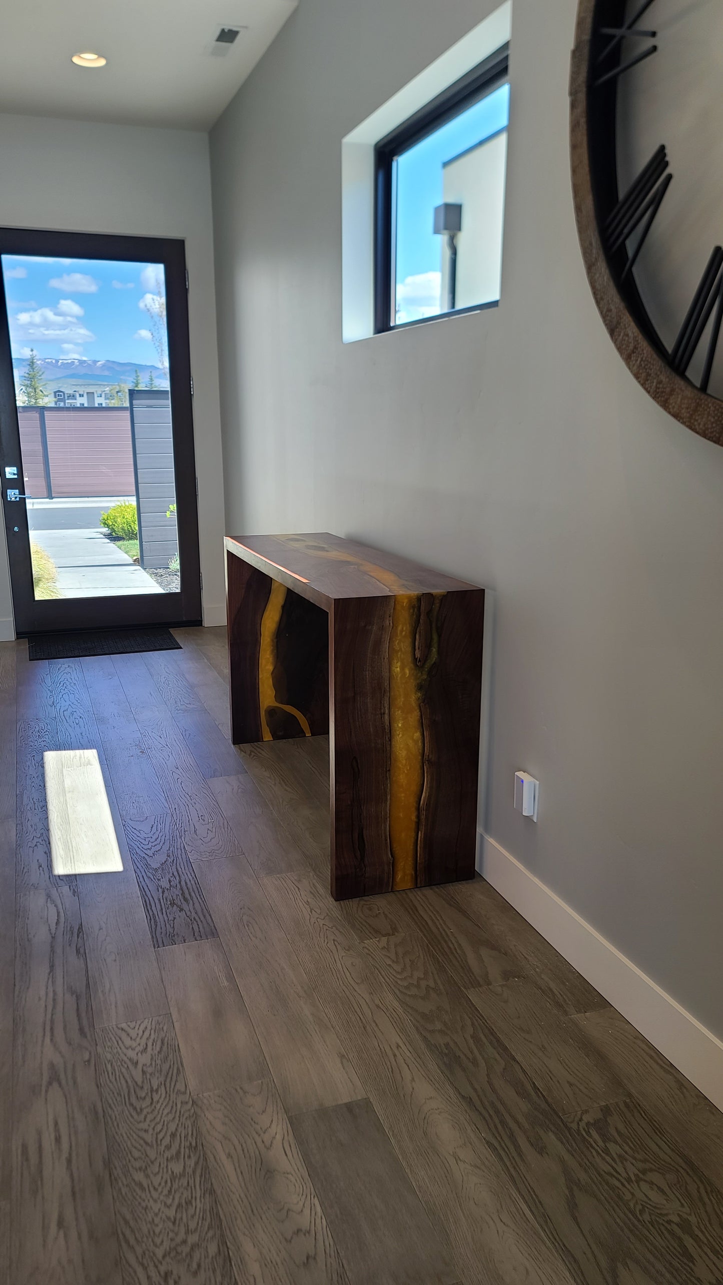 Signature Black Walnut Epoxy Resin River Console Table