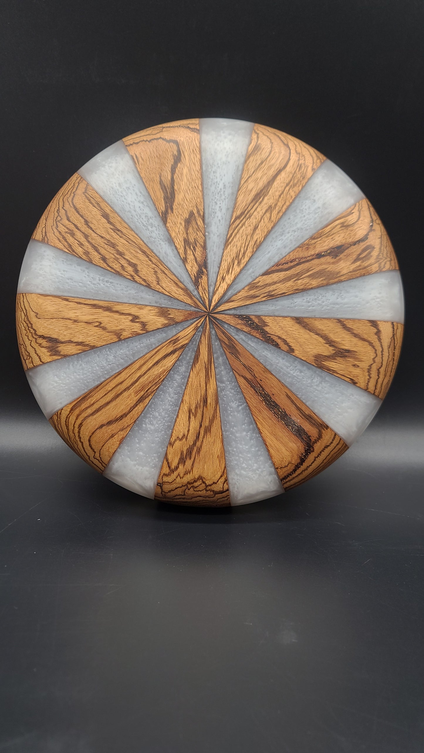 Tigerwood Bowl with Pearl/Grey Epoxy