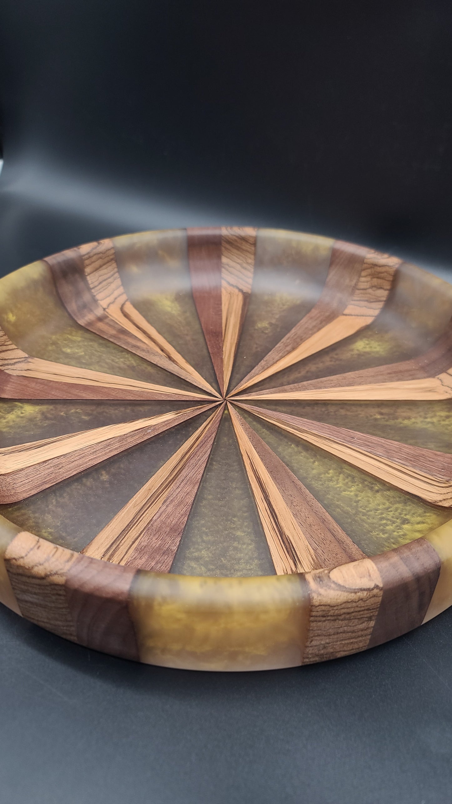 Zebra Wood Bowl with Gold/Copper Epoxy