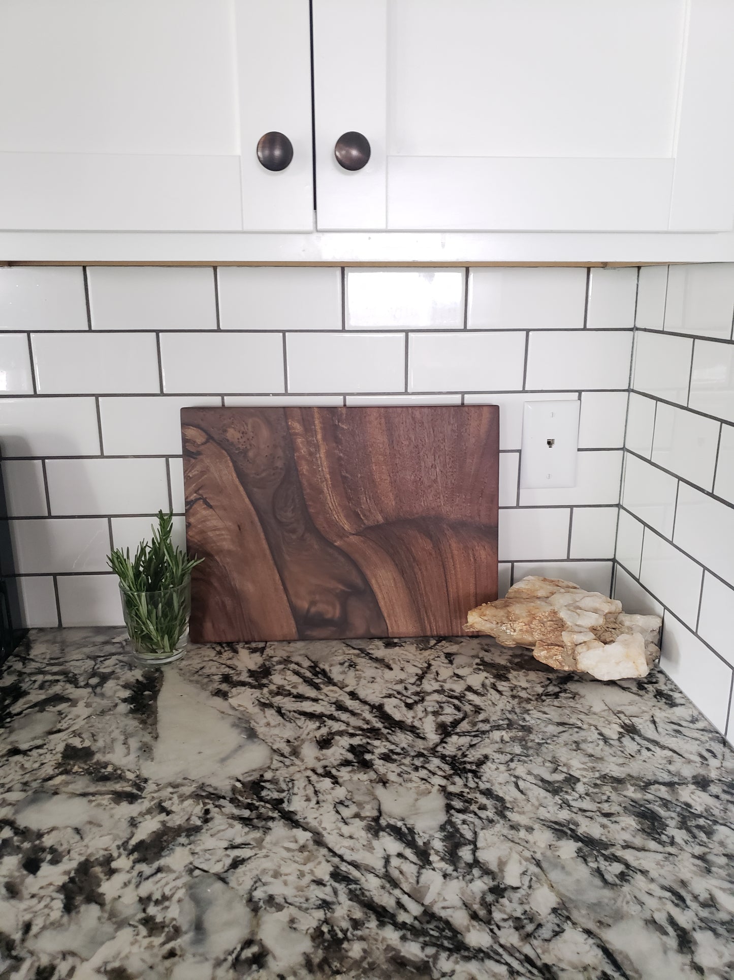 Signature Black Walnut and Espresso Epoxy Resin River Charcuterie Board
