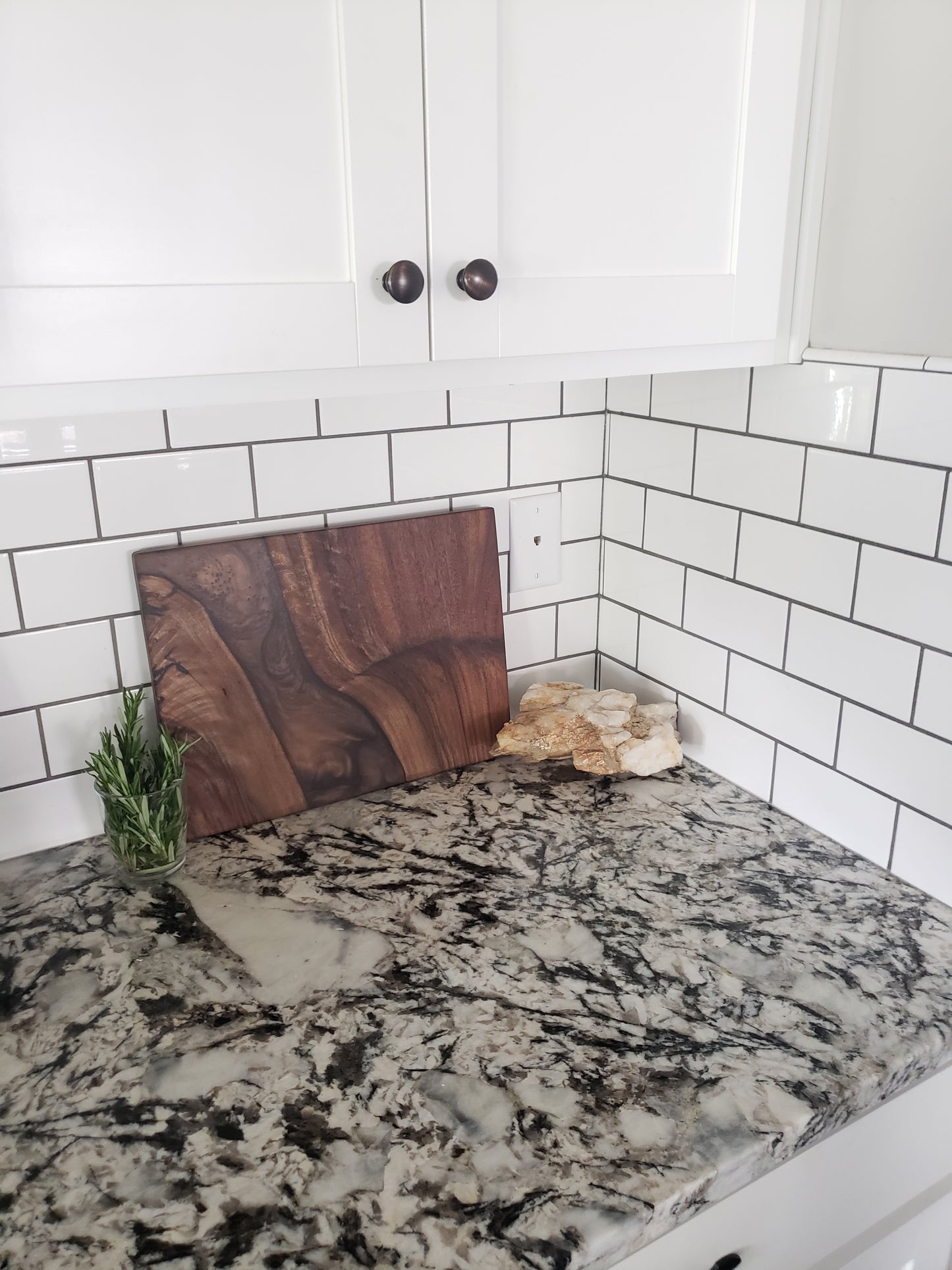 Signature Black Walnut and Espresso Epoxy Resin River Charcuterie Board