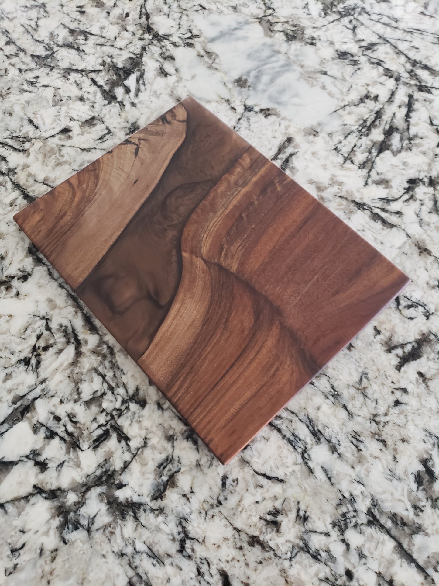 Signature Black Walnut and Espresso Epoxy Resin River Charcuterie Board