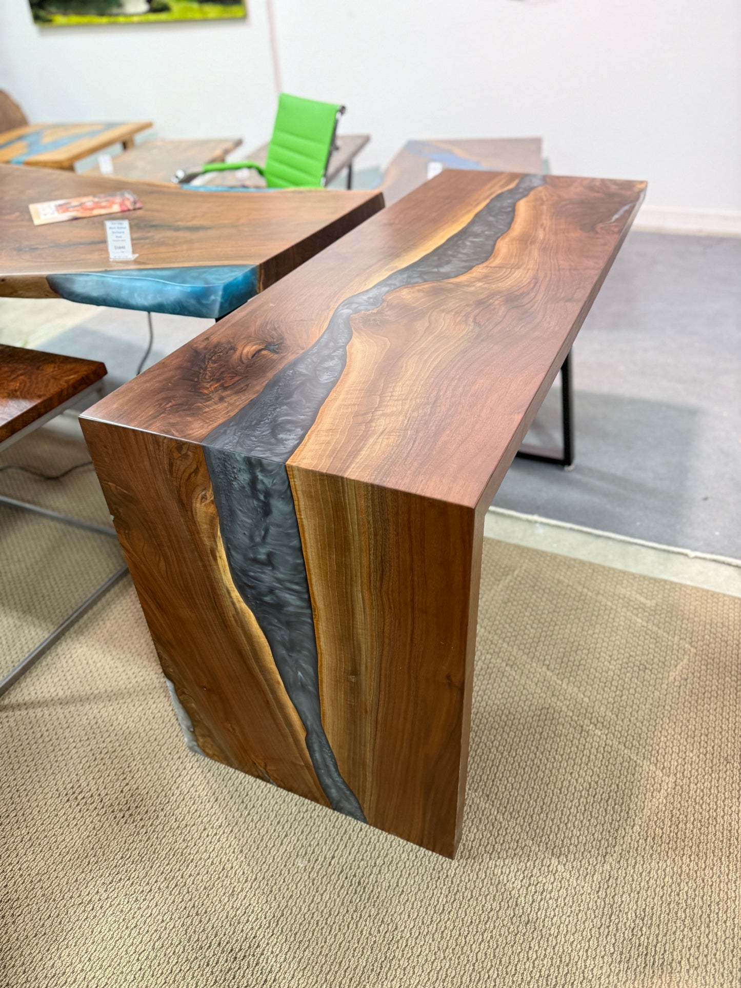 Black Walnut Waterfall Console Table