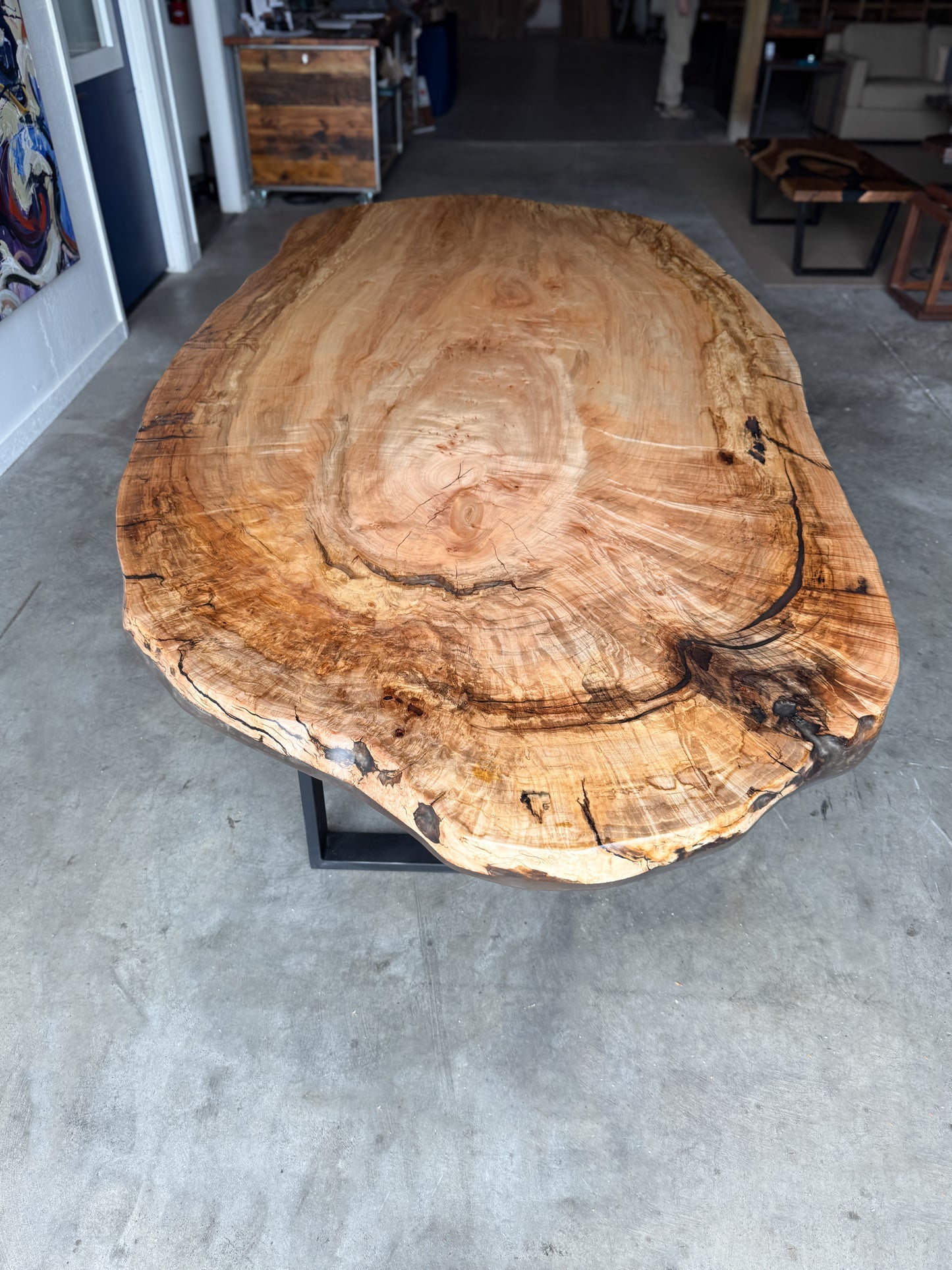 Maple Oval Live Edge Dining Table