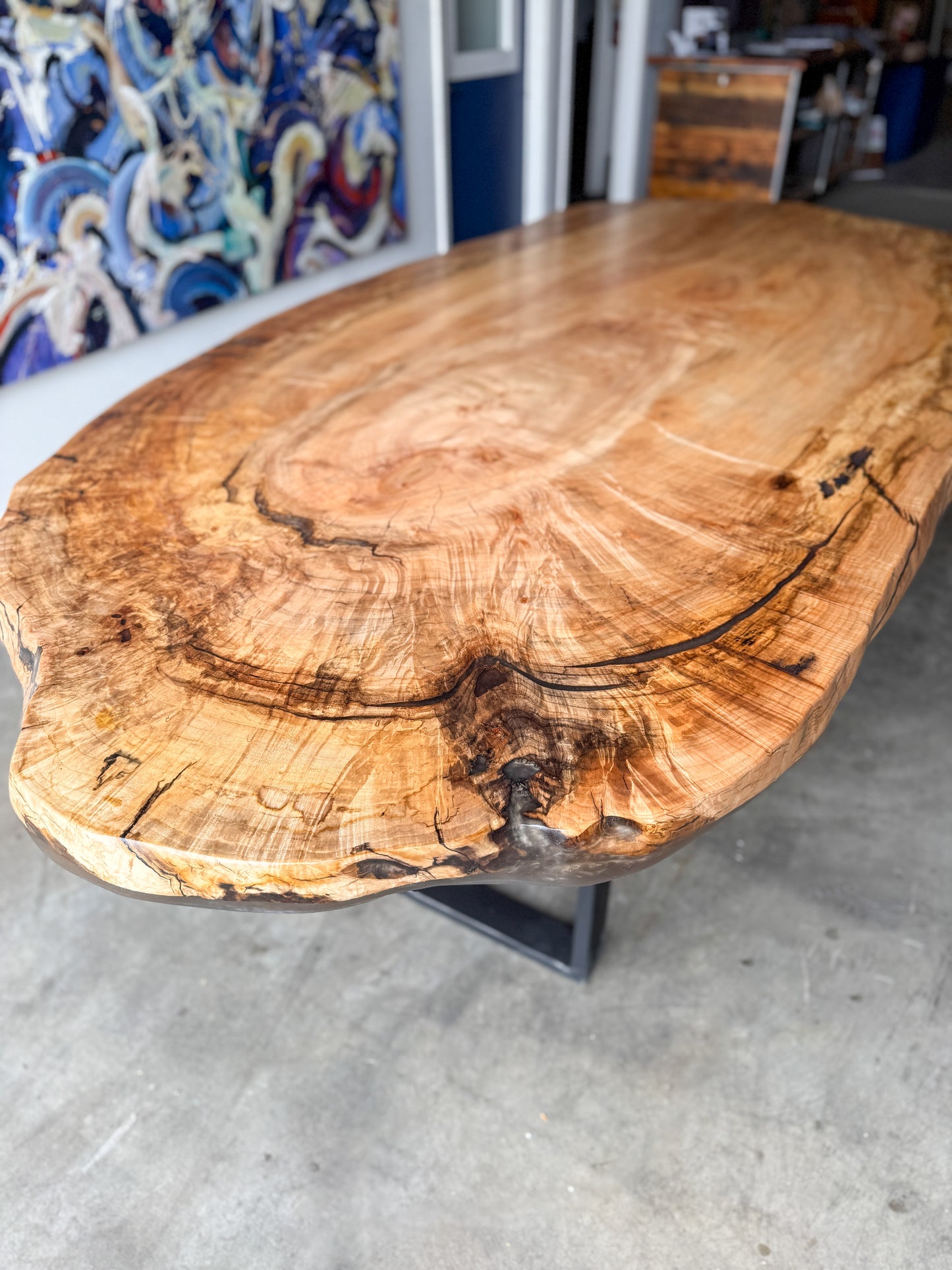 Maple Oval Live Edge Dining Table