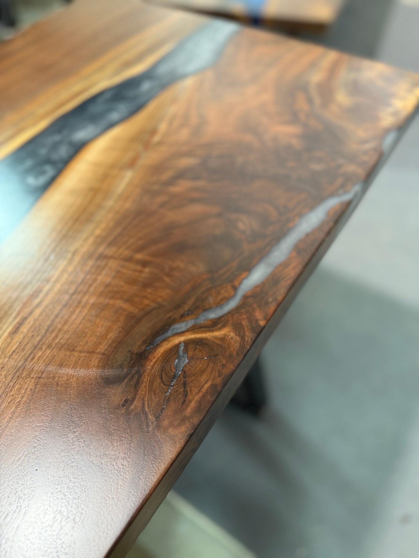 Black Walnut Waterfall Console Table