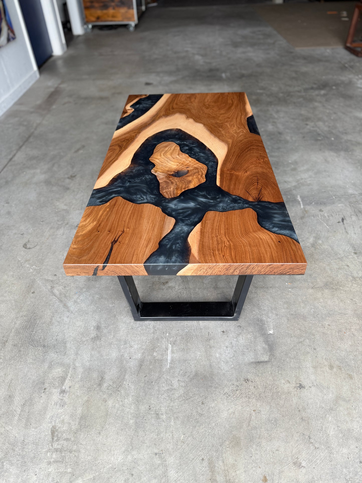 American Elm Platinum Epoxy Resin Coffee Table