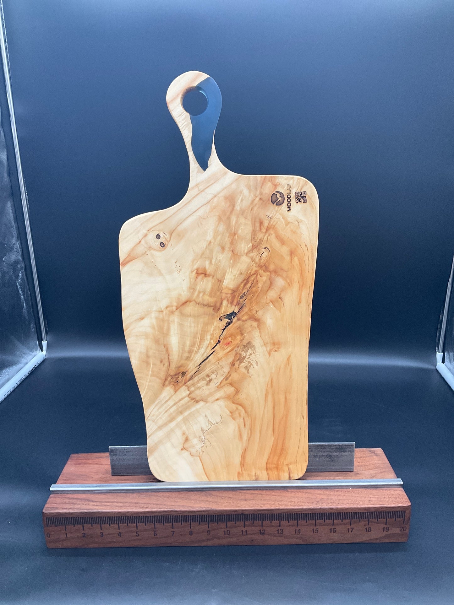 Handled Dark Blue Epoxy River and Maple charcuterie board