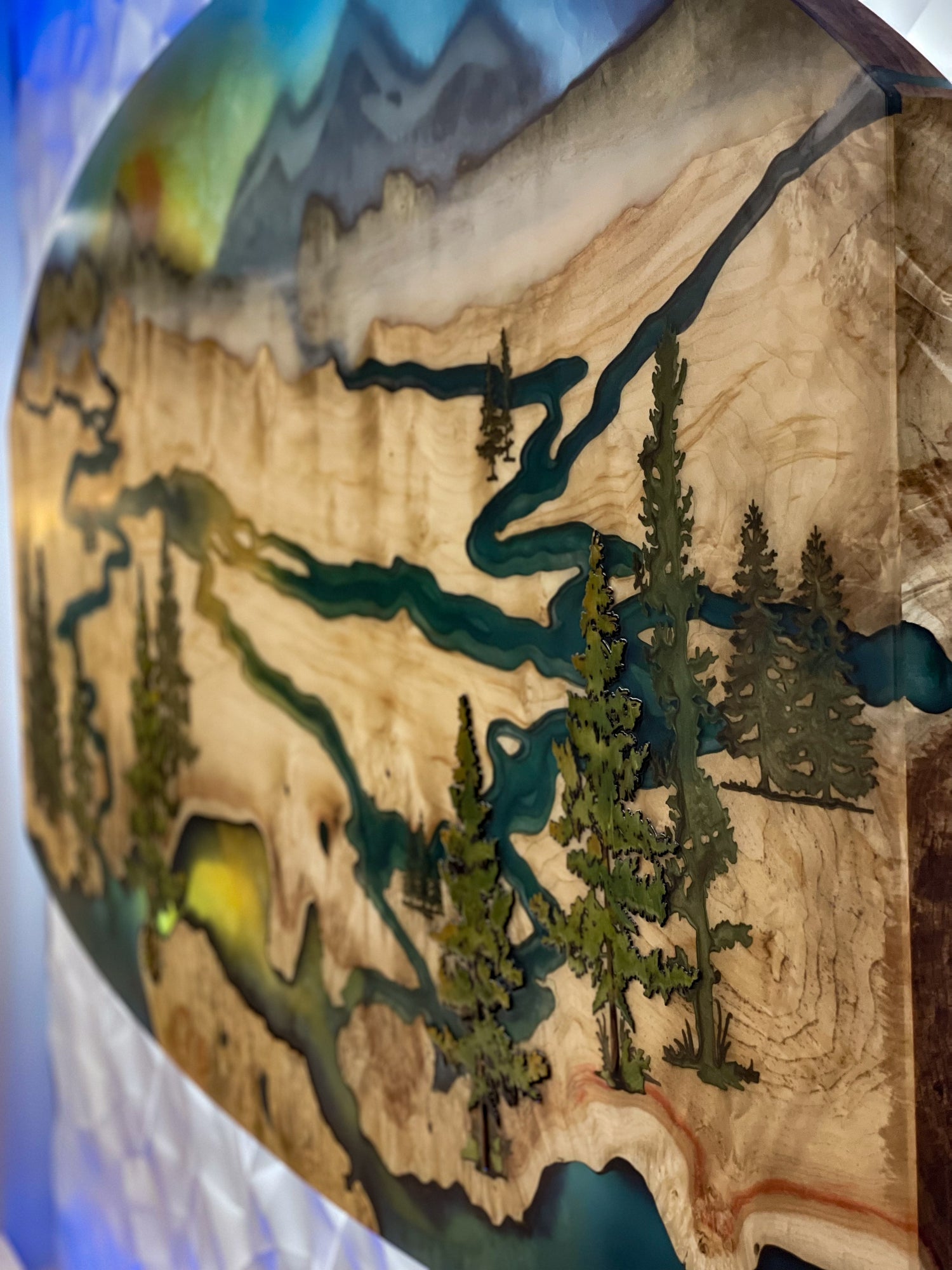 Close-up view of Blue Cross of Idaho Wall Art