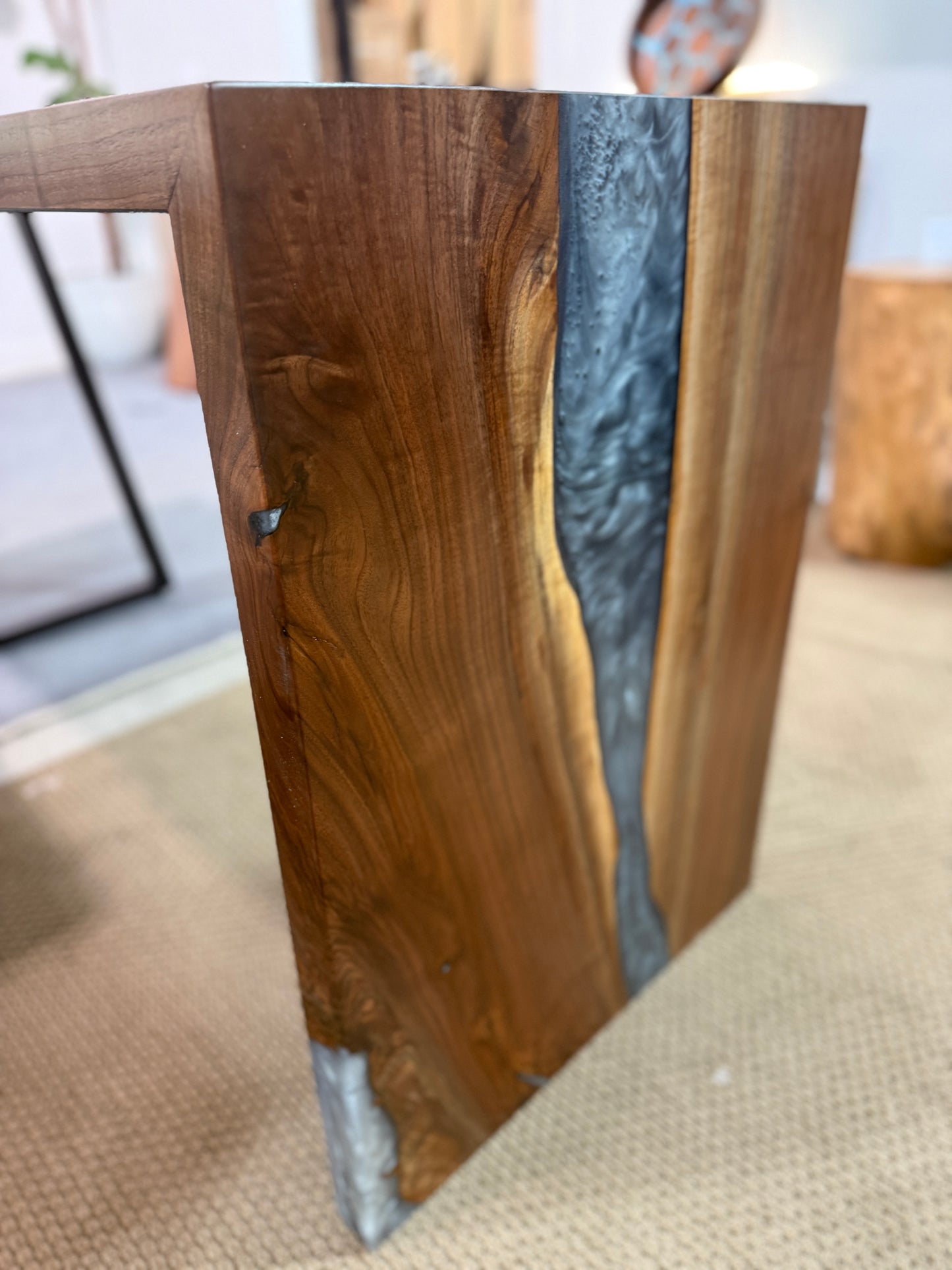 Black Walnut Waterfall Console Table