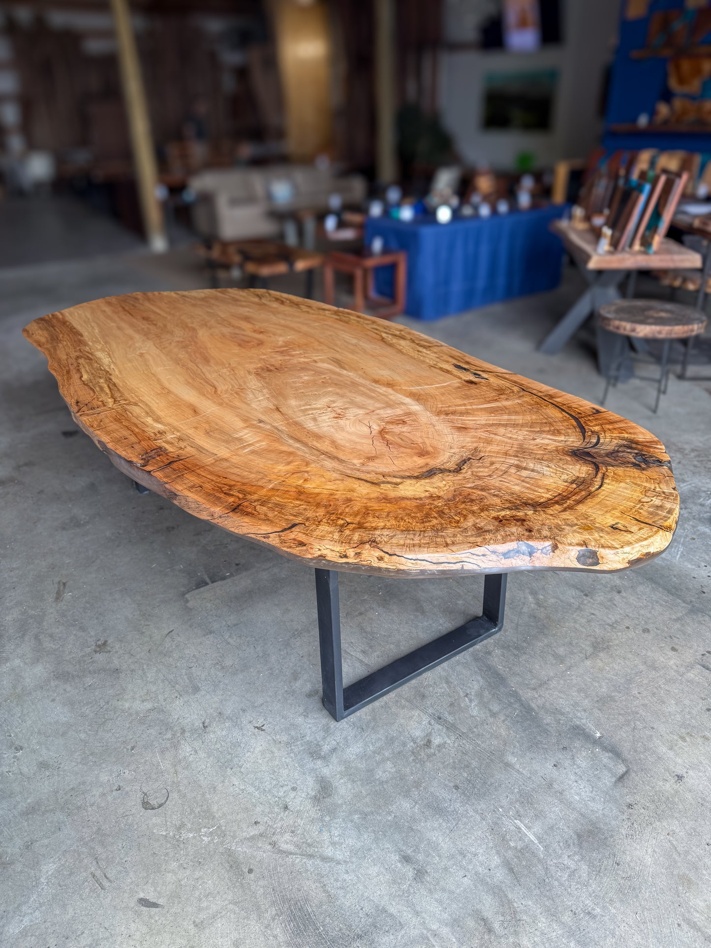Maple Oval Live Edge Dining Table