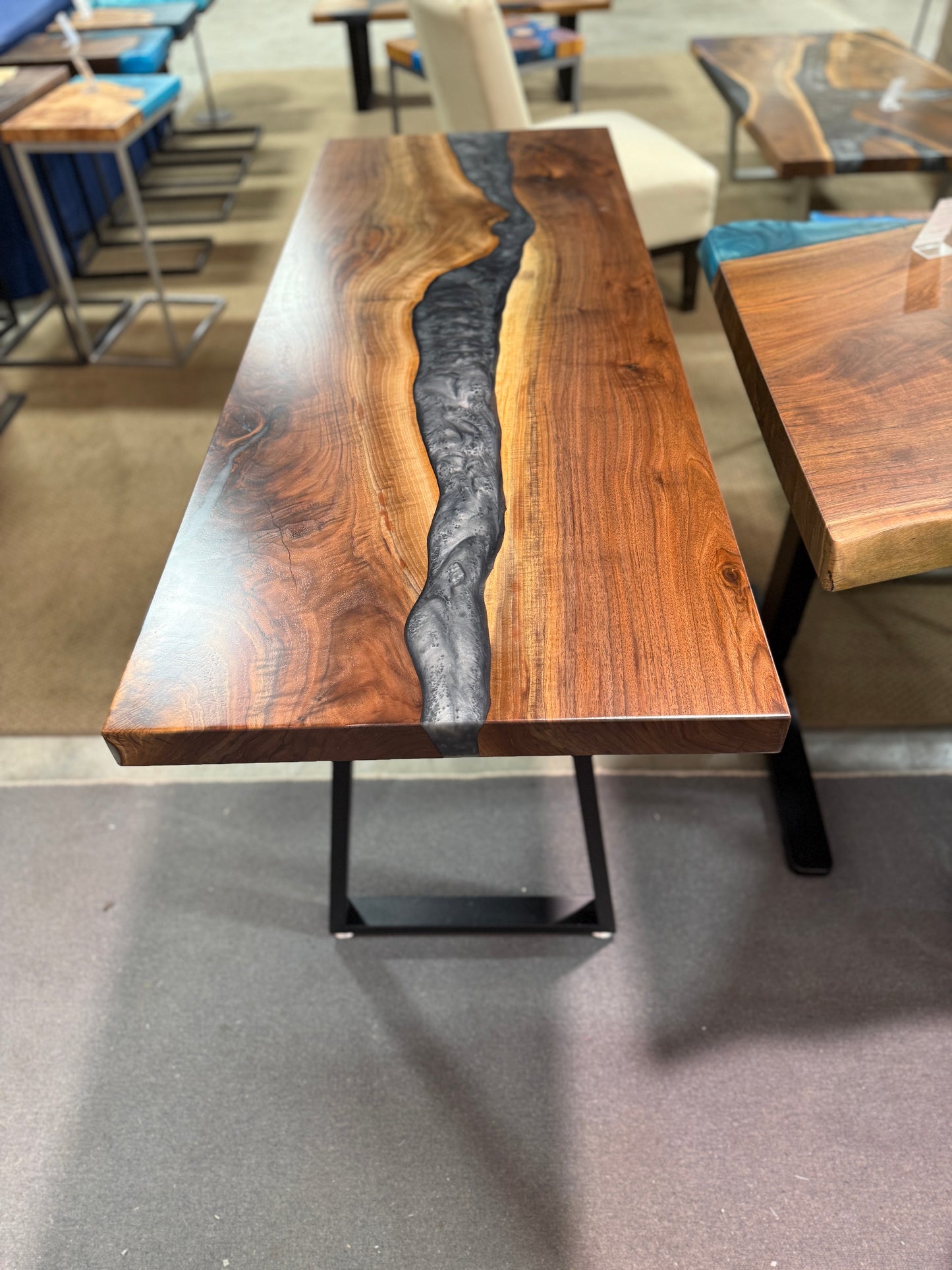 Black Walnut Waterfall Console Table