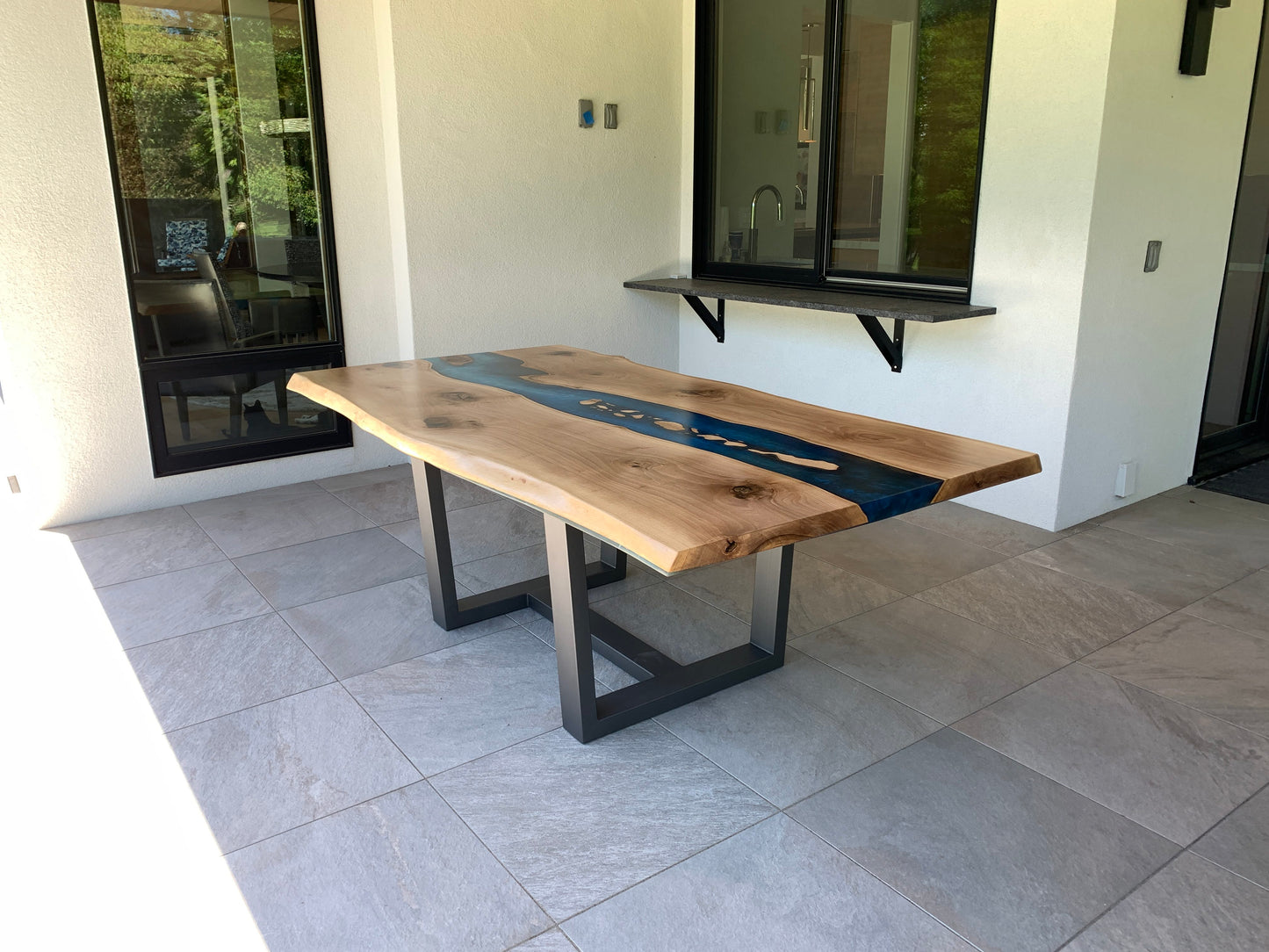 Customizable Hand-made Wood & Epoxy Resin River Dining Table