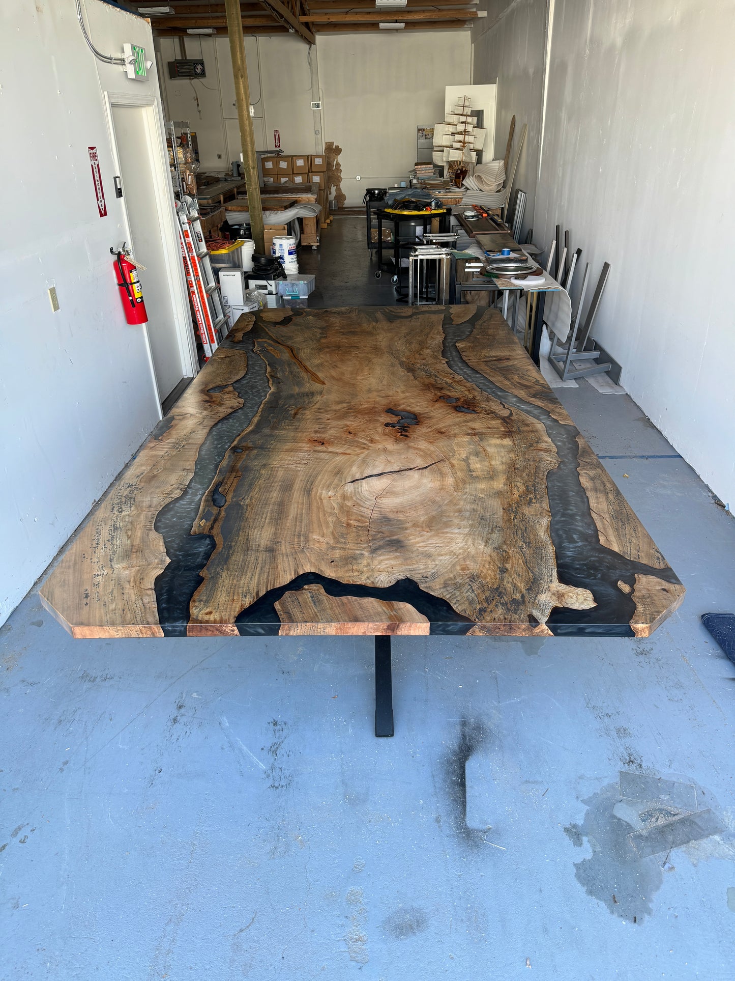 Customizable Black Walnut Epoxy Encased Dining Table