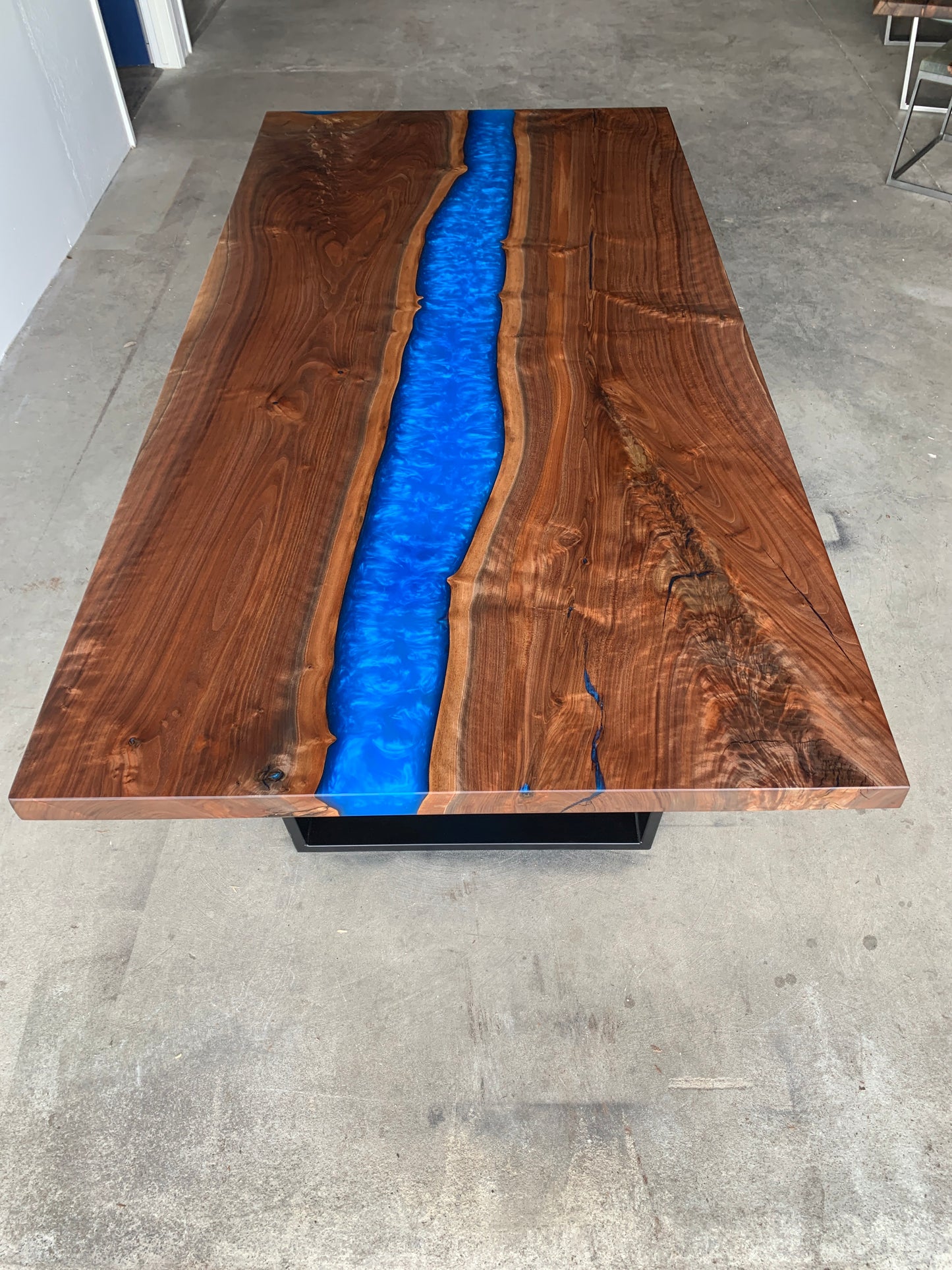 Customizable Black Walnut Epoxy River Dining Table