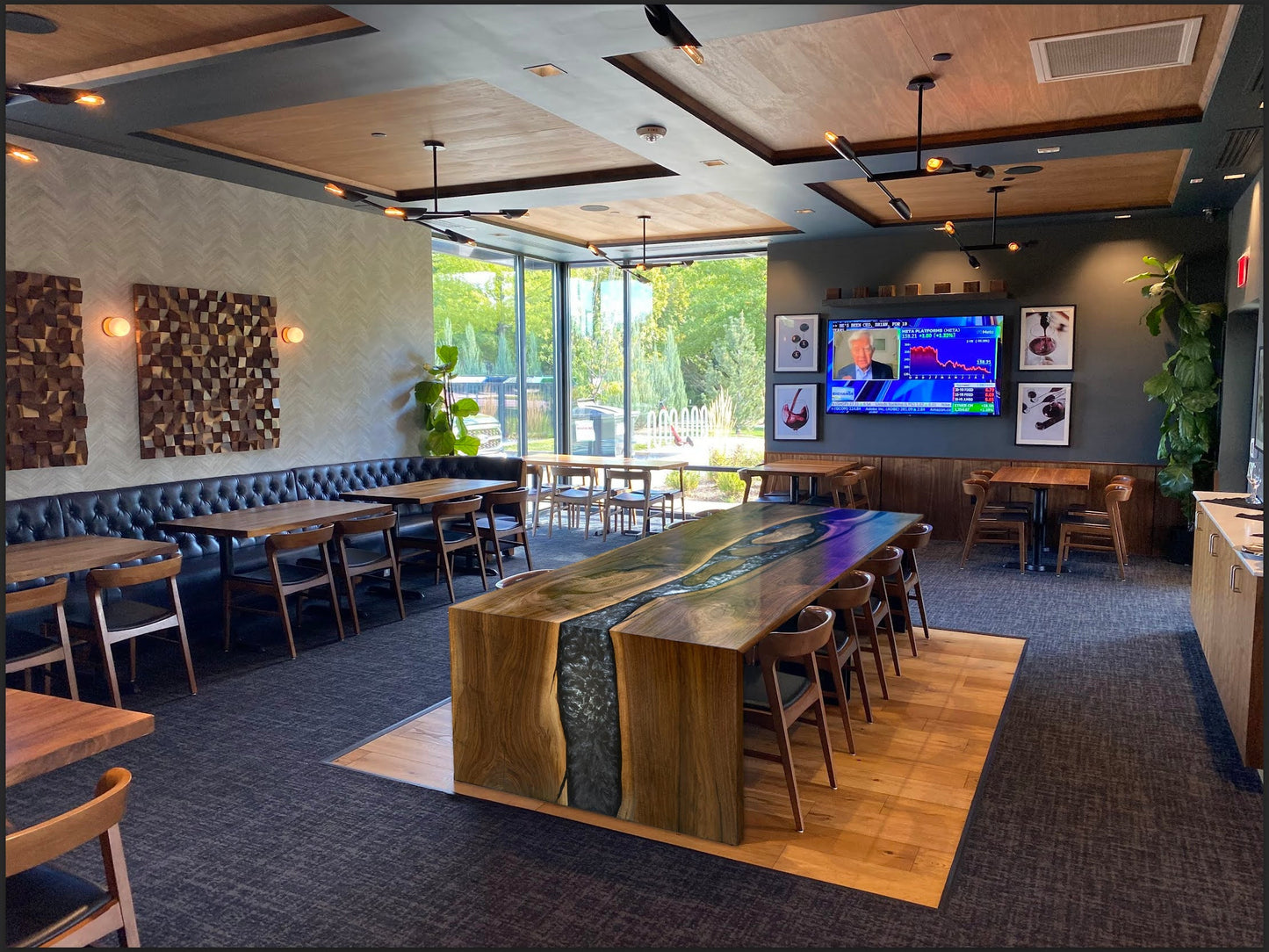 Customizable Hand-made Wood & Epoxy Resin River Dining Table