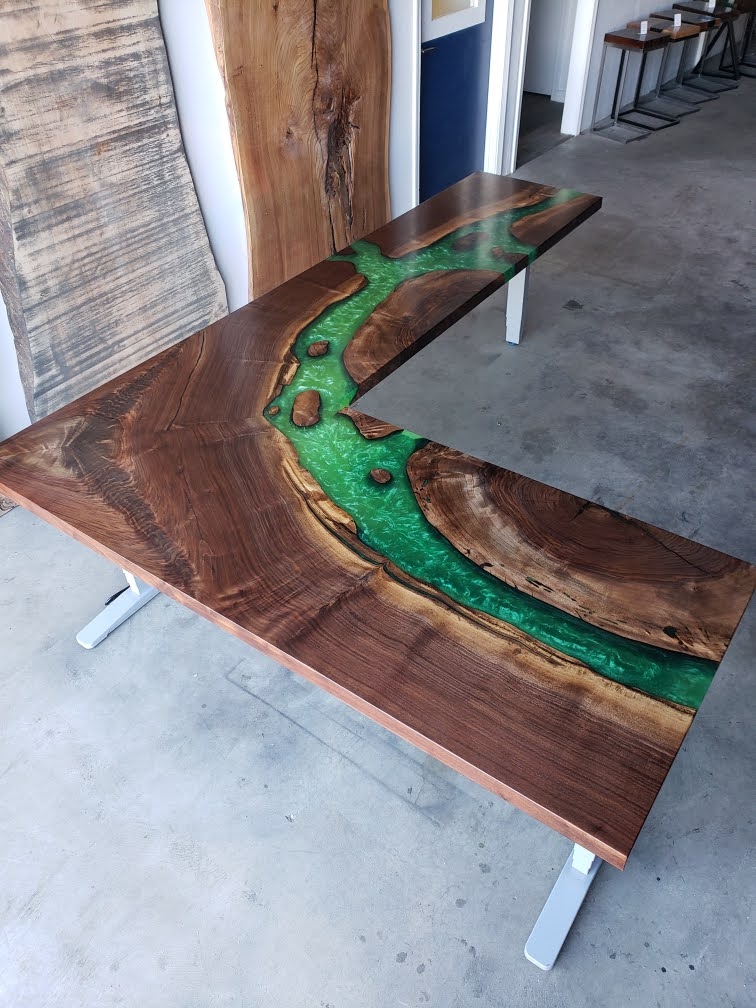 Customizable Black Walnut Sit / Stand Office Desk