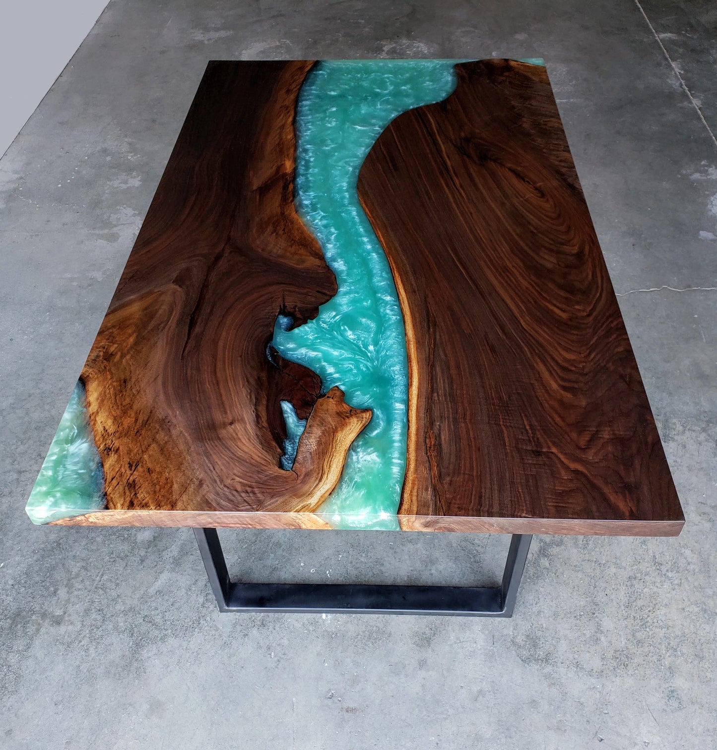 Customizable Hand-made Wood & Epoxy Resin River Dining Table