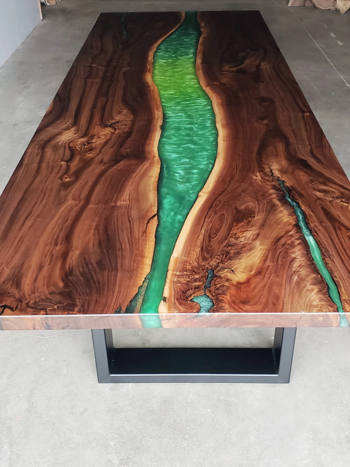 Customizable Black Walnut Epoxy River Dining Table