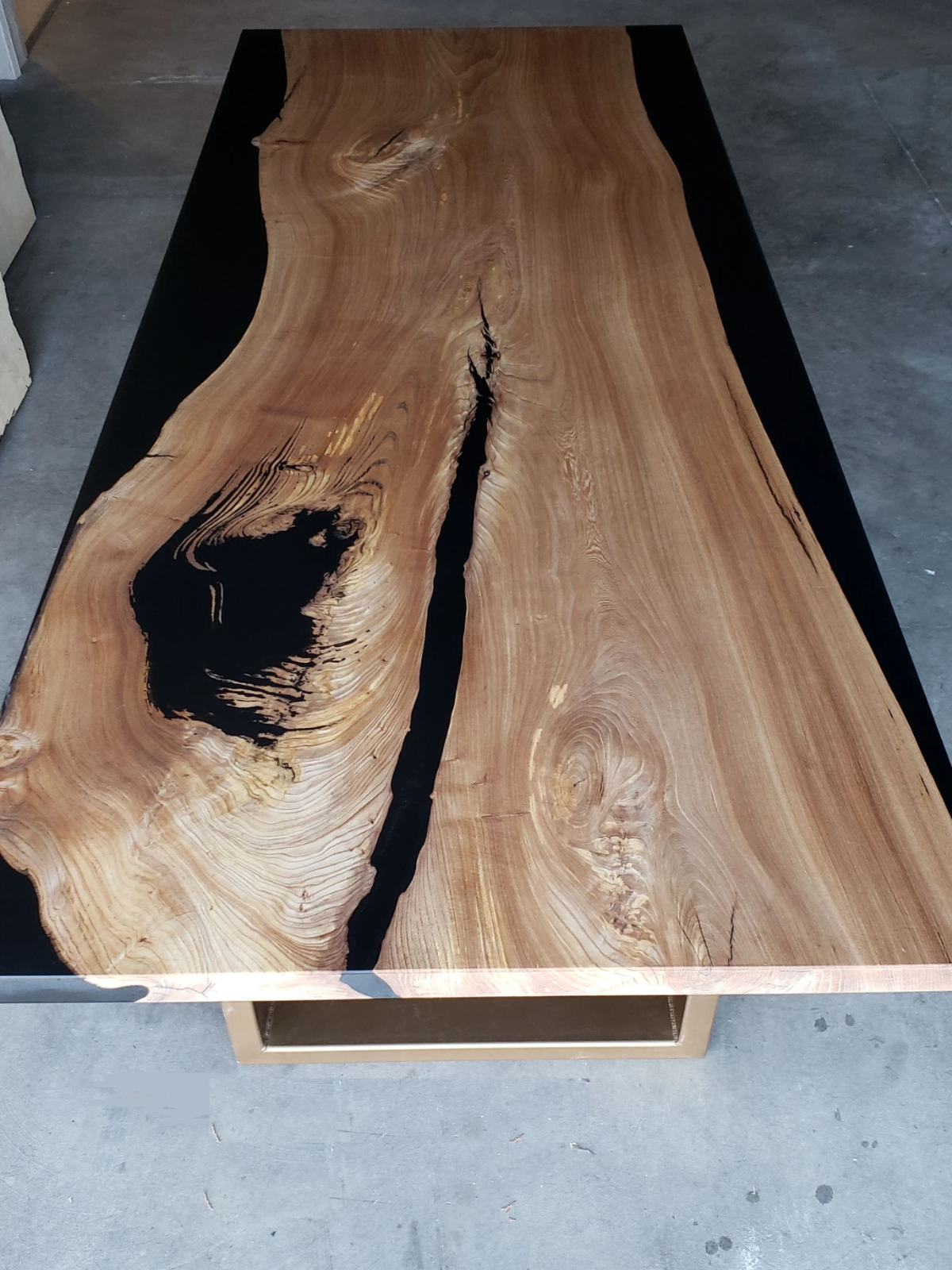 Customizable American Elm (or similar) and Epoxy River Dining Table