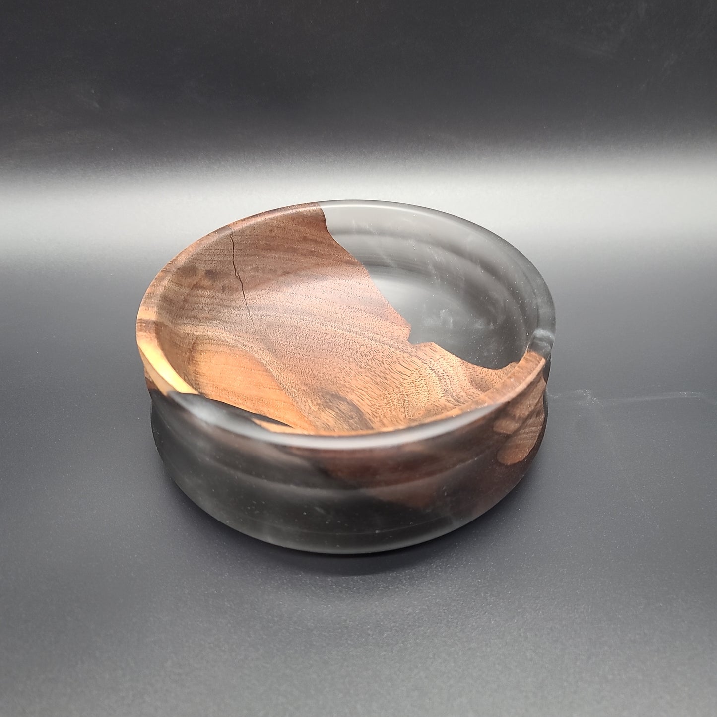 Black Walnut Bowl with Caviar/Grey Epoxy
