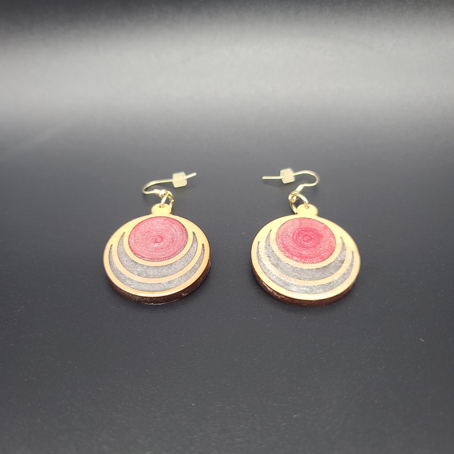 Barkin' Resin Red Circles Epoxy Earrings