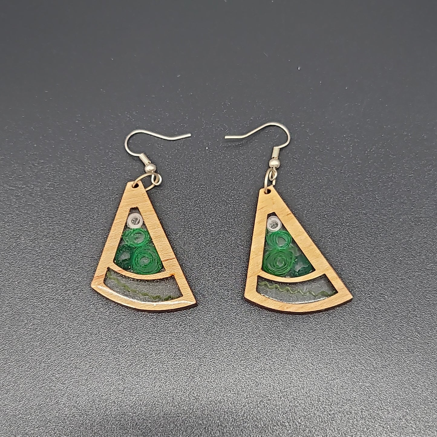 Barkin' Resin Green Watermelon Epoxy Earrings