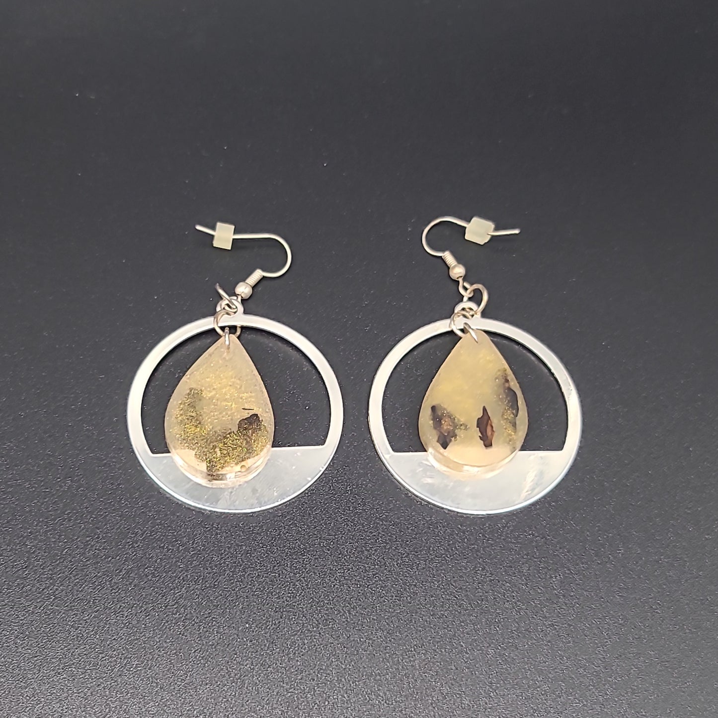 Barkin' Resin Gold Drop Epoxy Earrings
