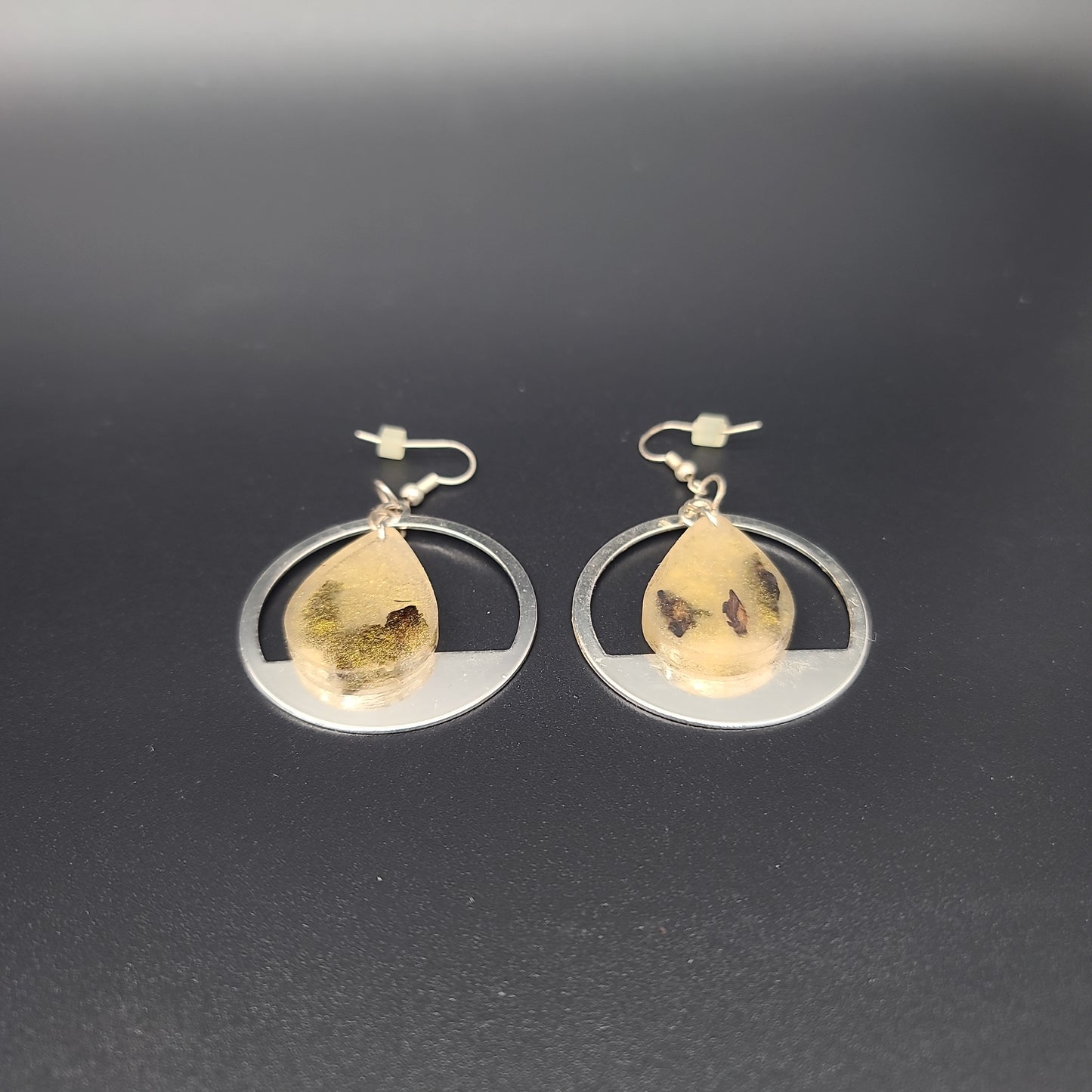Barkin' Resin Gold Drop Epoxy Earrings
