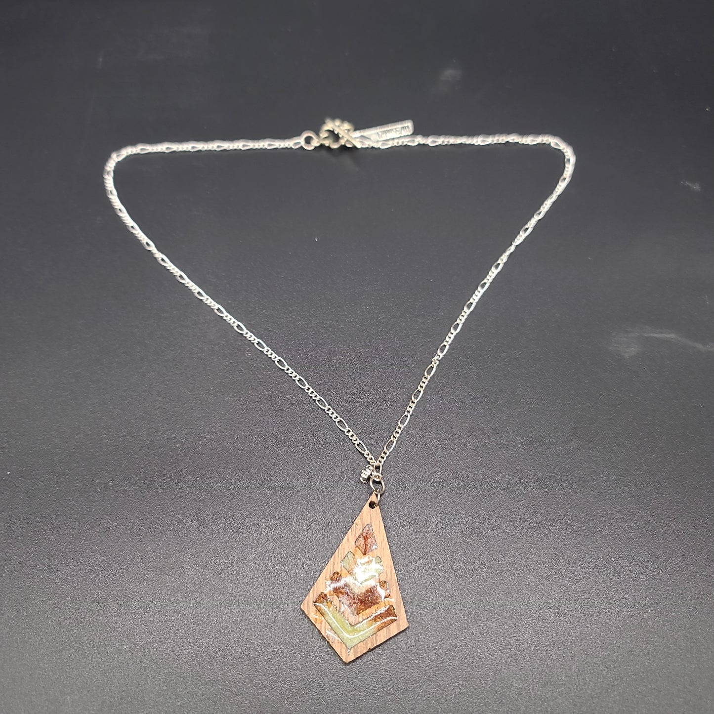 Barkin' Resin Orange Diamond Epoxy Necklace