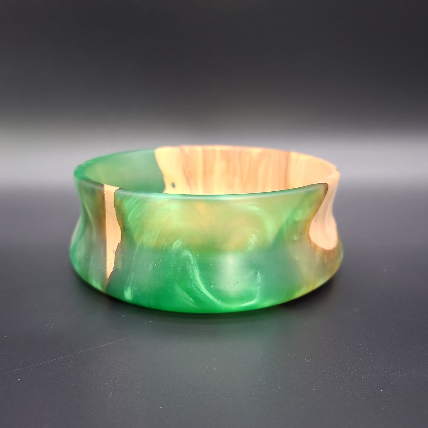 Olive Bowl with Green Epoxy