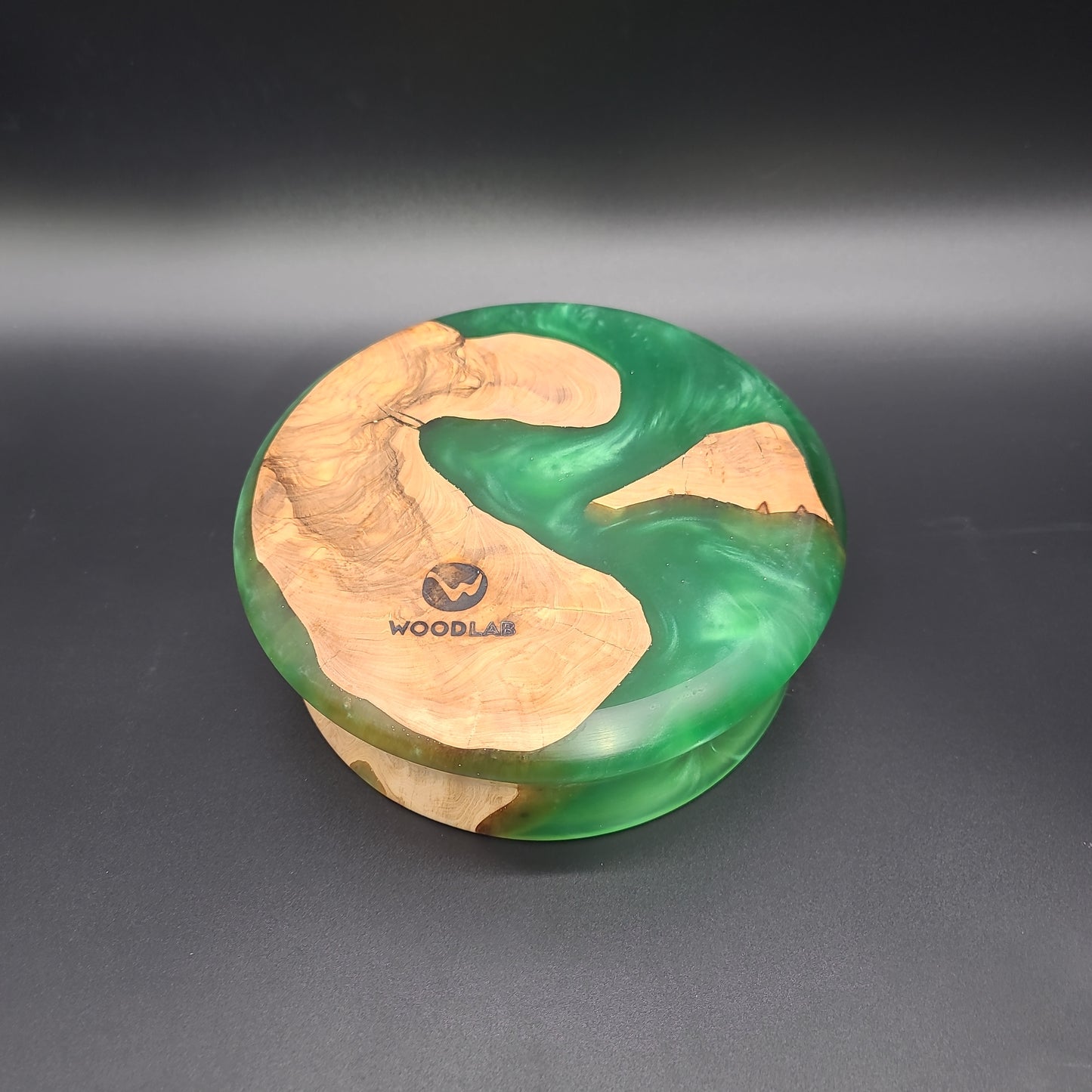 Olive Bowl with Green Epoxy