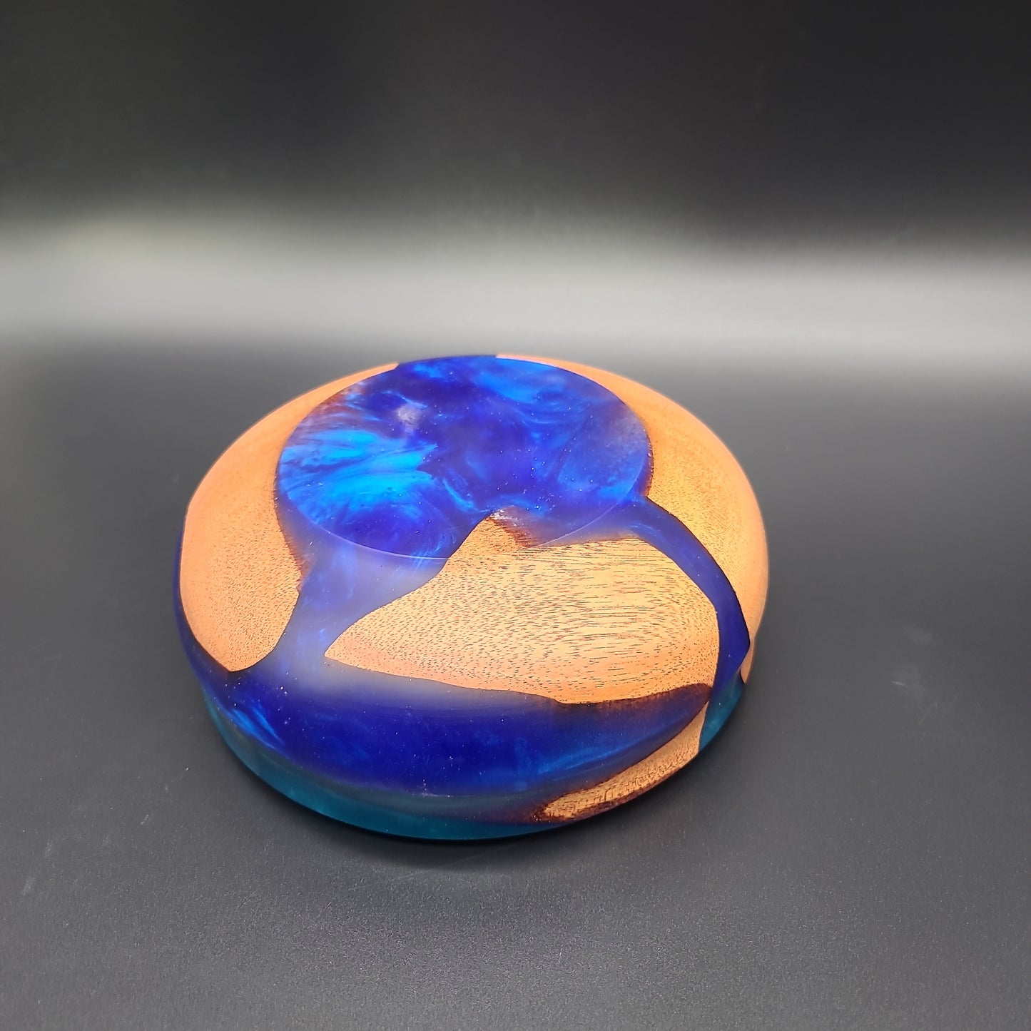 Khaya (African Mahogany) Bowl with Multi-Blue Epoxy