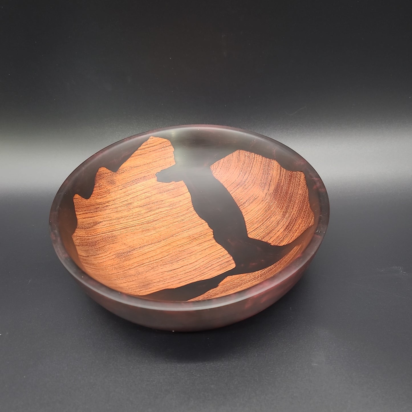 Bubinga Bowl with Red and Black Epoxy