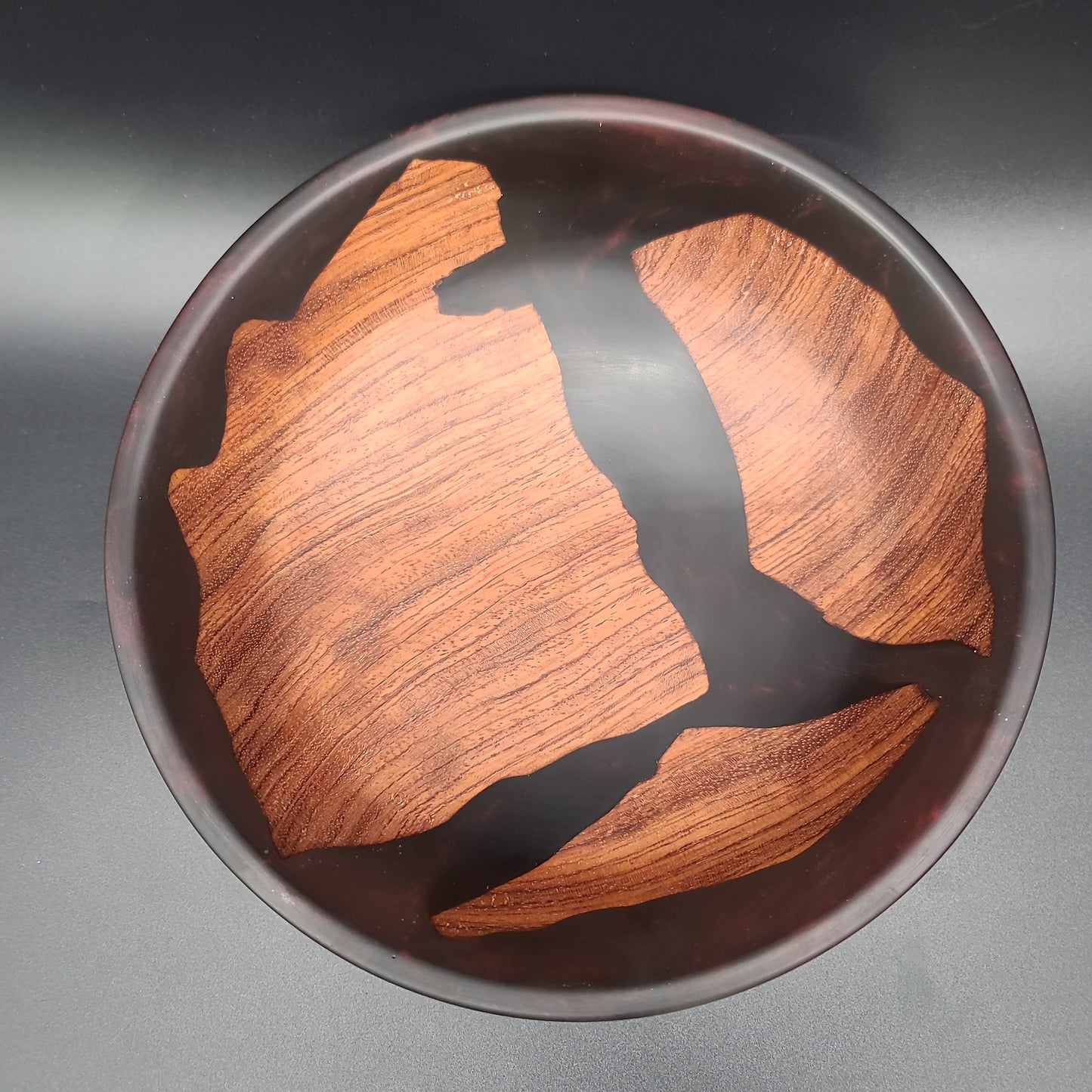 Bubinga Bowl with Red and Black Epoxy