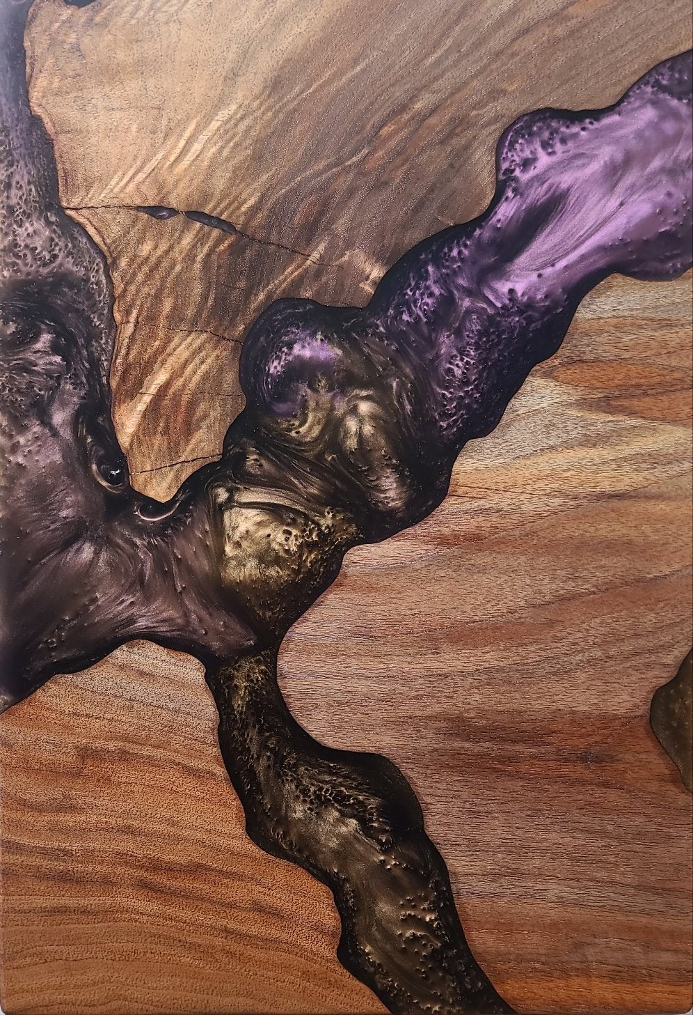Black Walnut C-Table with Copper and Purple Epoxy River