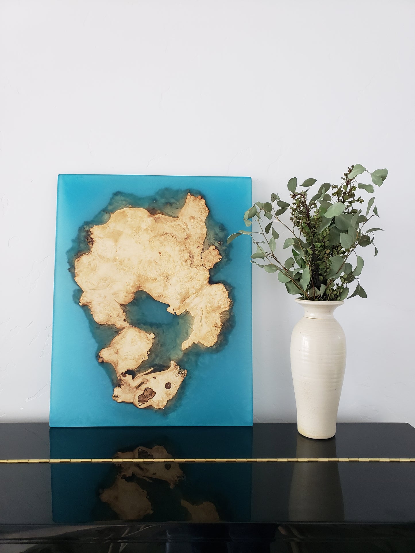 Box Elder Burl Art Piece with Epoxy